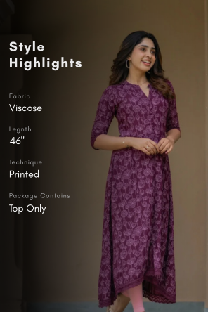 Plum Dalia Viscose Printed A-line Dress