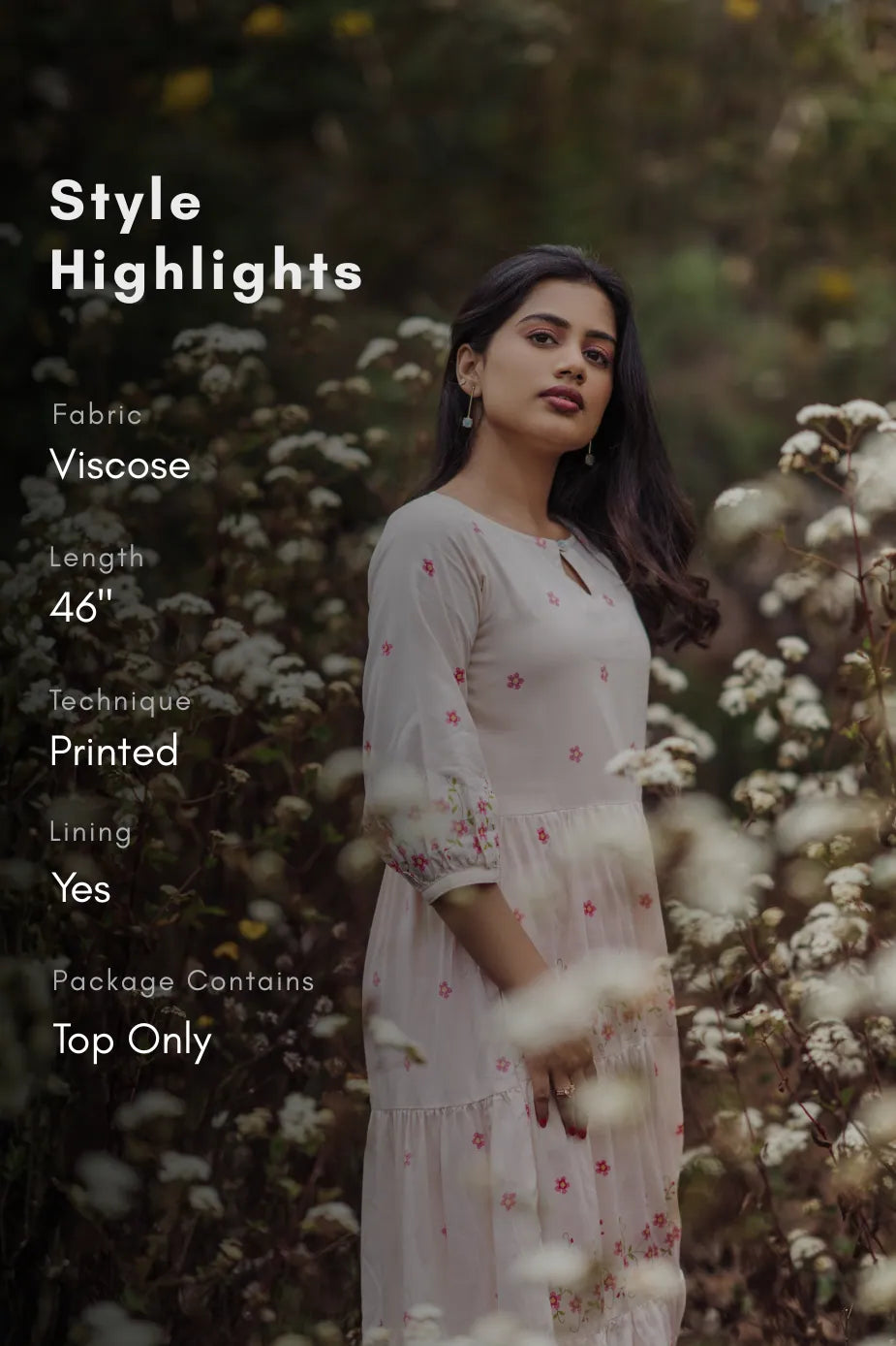 Rosebud Lil Beige Viscose with Boat Neck & Sleeve with cuff