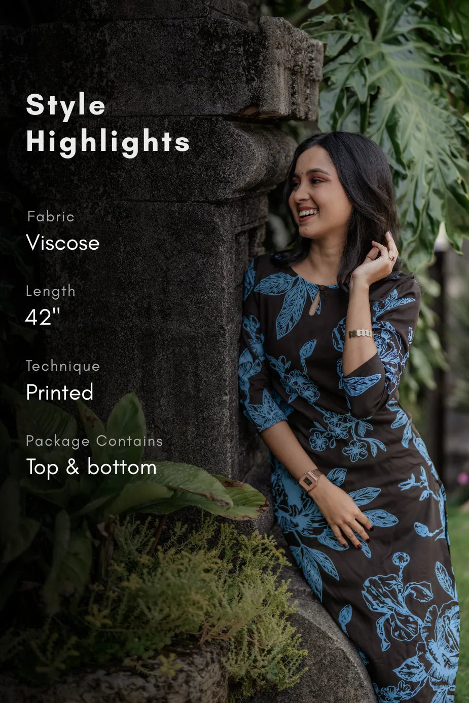 Brownie Bloom Viscose Printed Harmony Co-ord Set