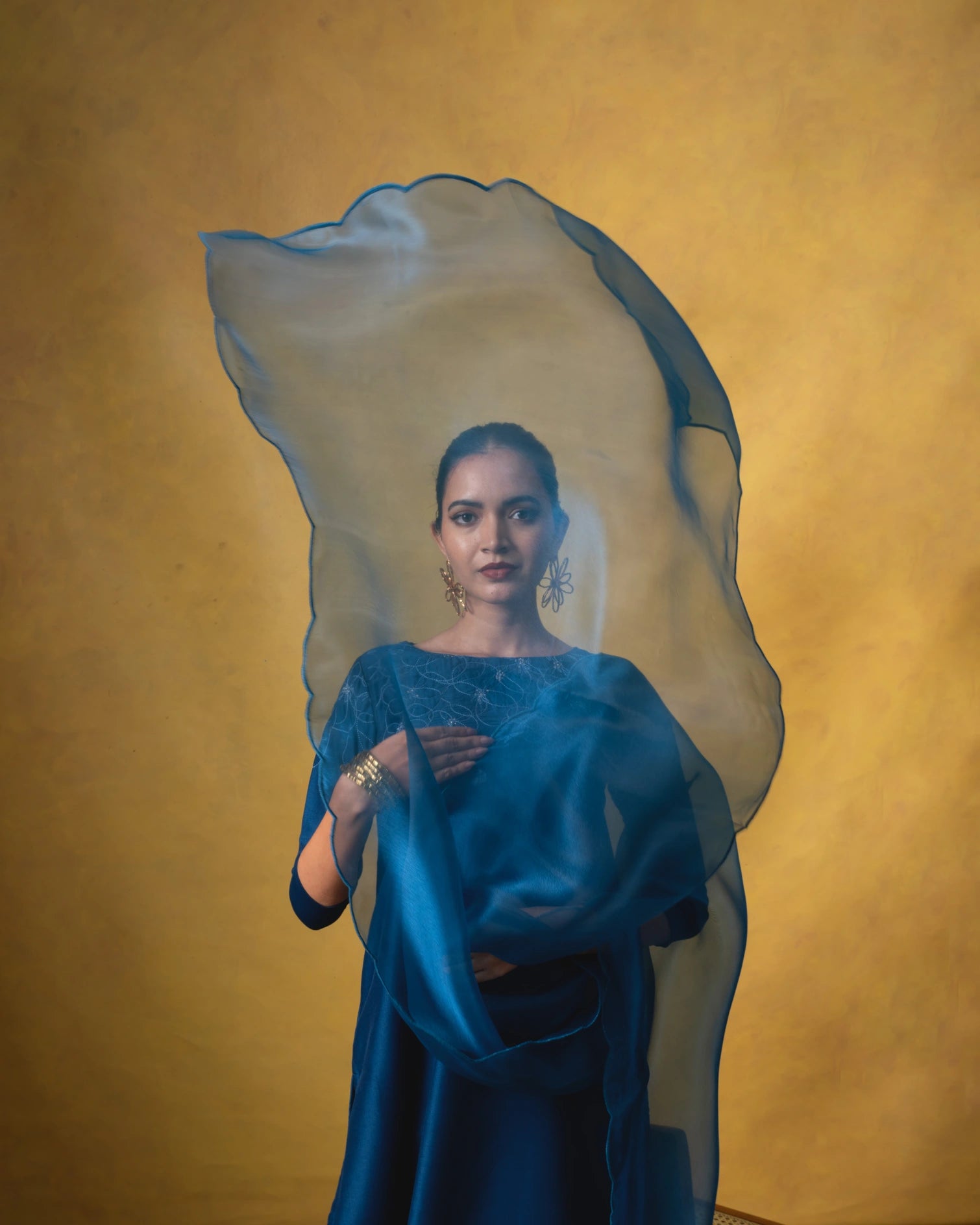 Thuli Suit Set with Organza Dupatta