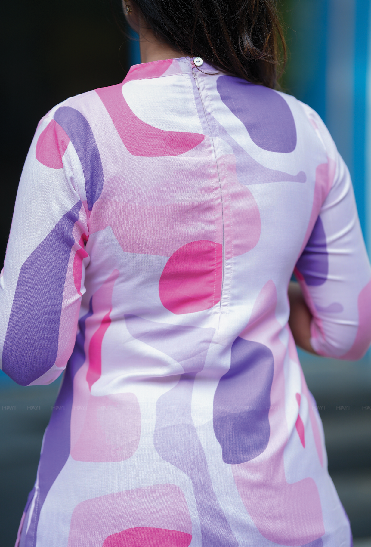 Patterned Pink with Candy Pops printed Linen Blend Kurta