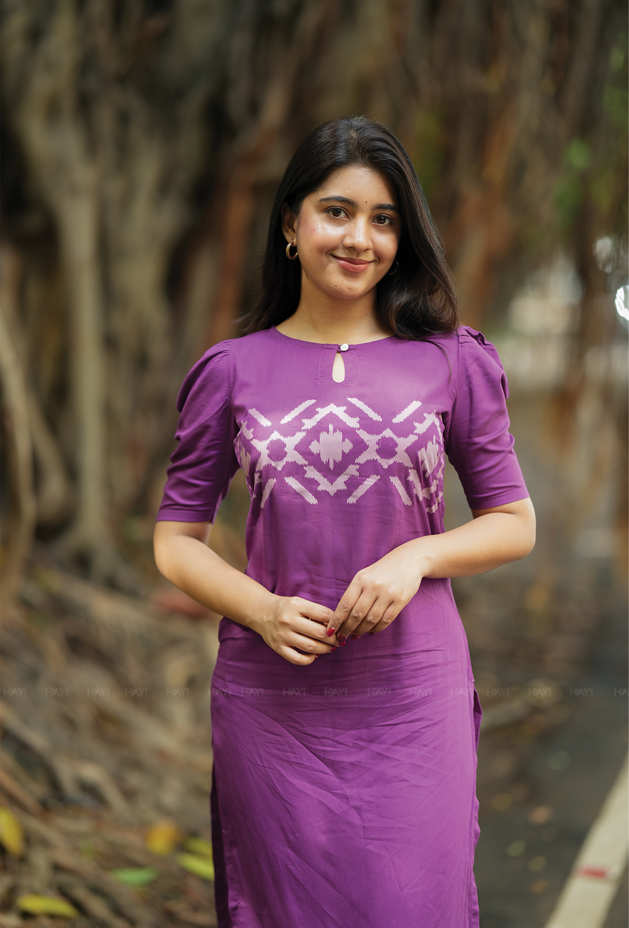 Gilded Violet with Royal Whimsy printed Viscose Kurta