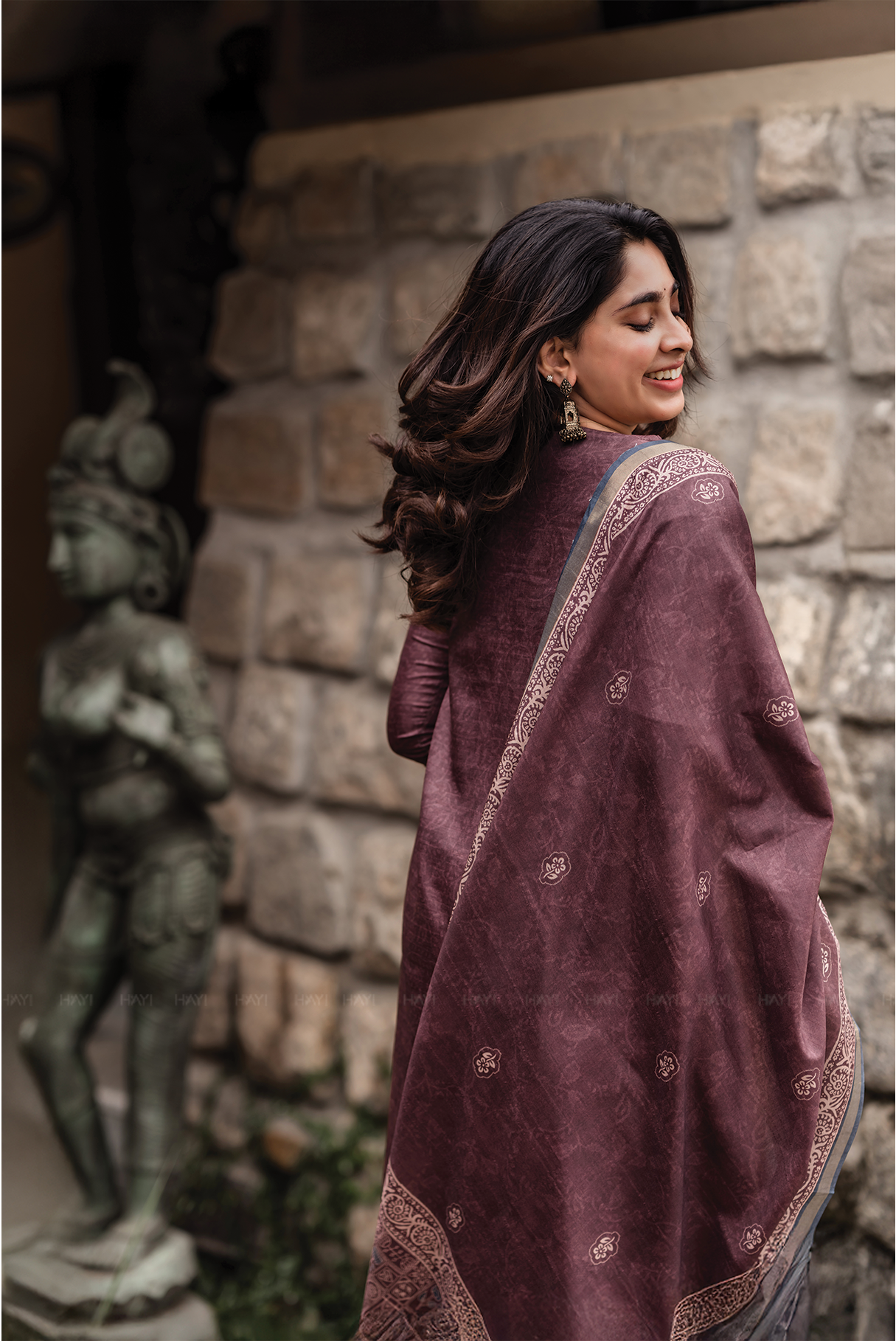 Tanira Brown printed 2 Piece Khata Silk Kurta with Dupatta