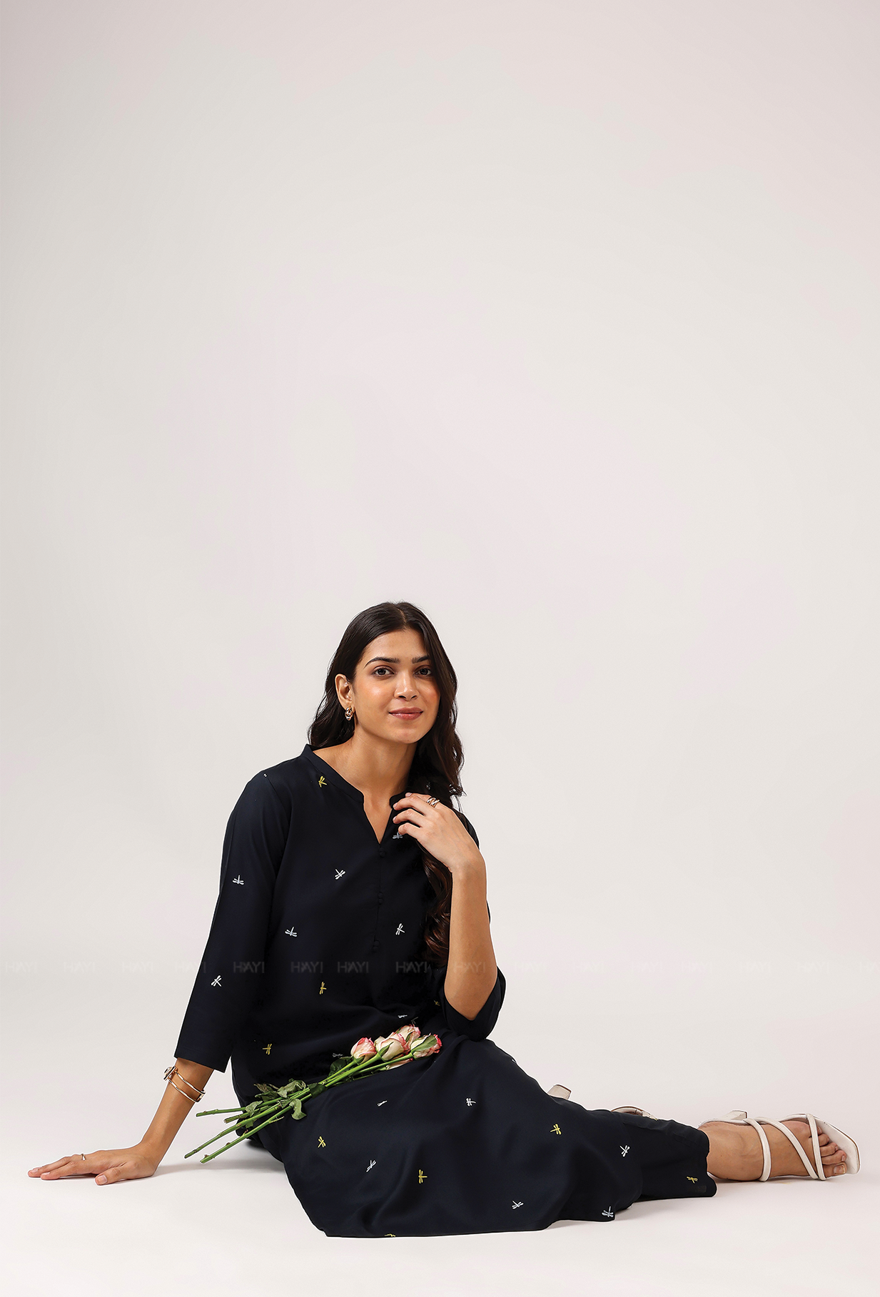 Florette Black with Sky Dancer Viscose Co ord set