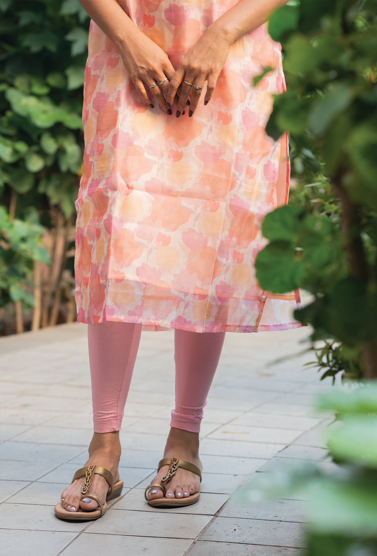 Sunveil Beige with Marigold Mist Organza kurta
