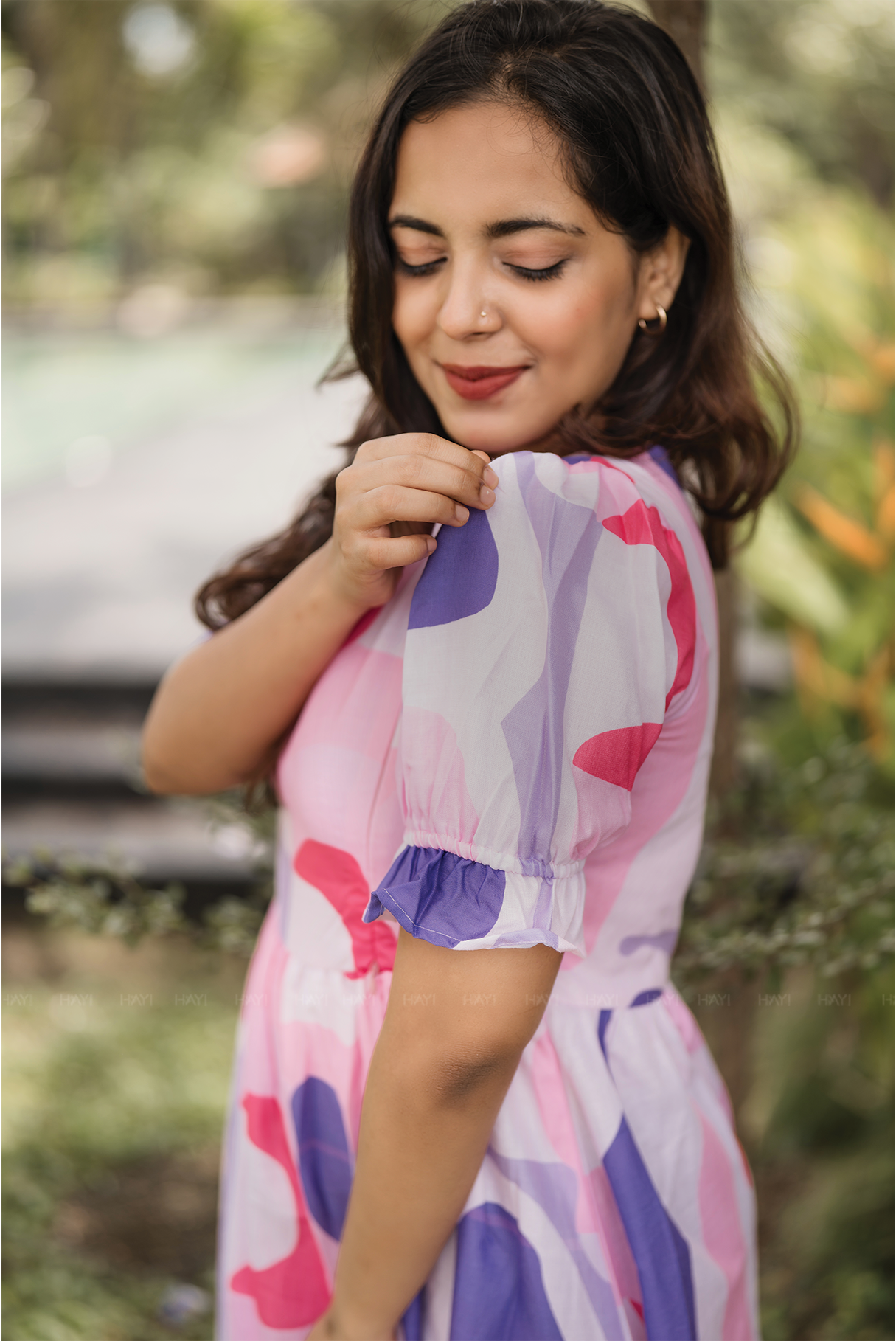 Entwine Pink with Florenza pirnted Maternity and Feeding Viscose Dress