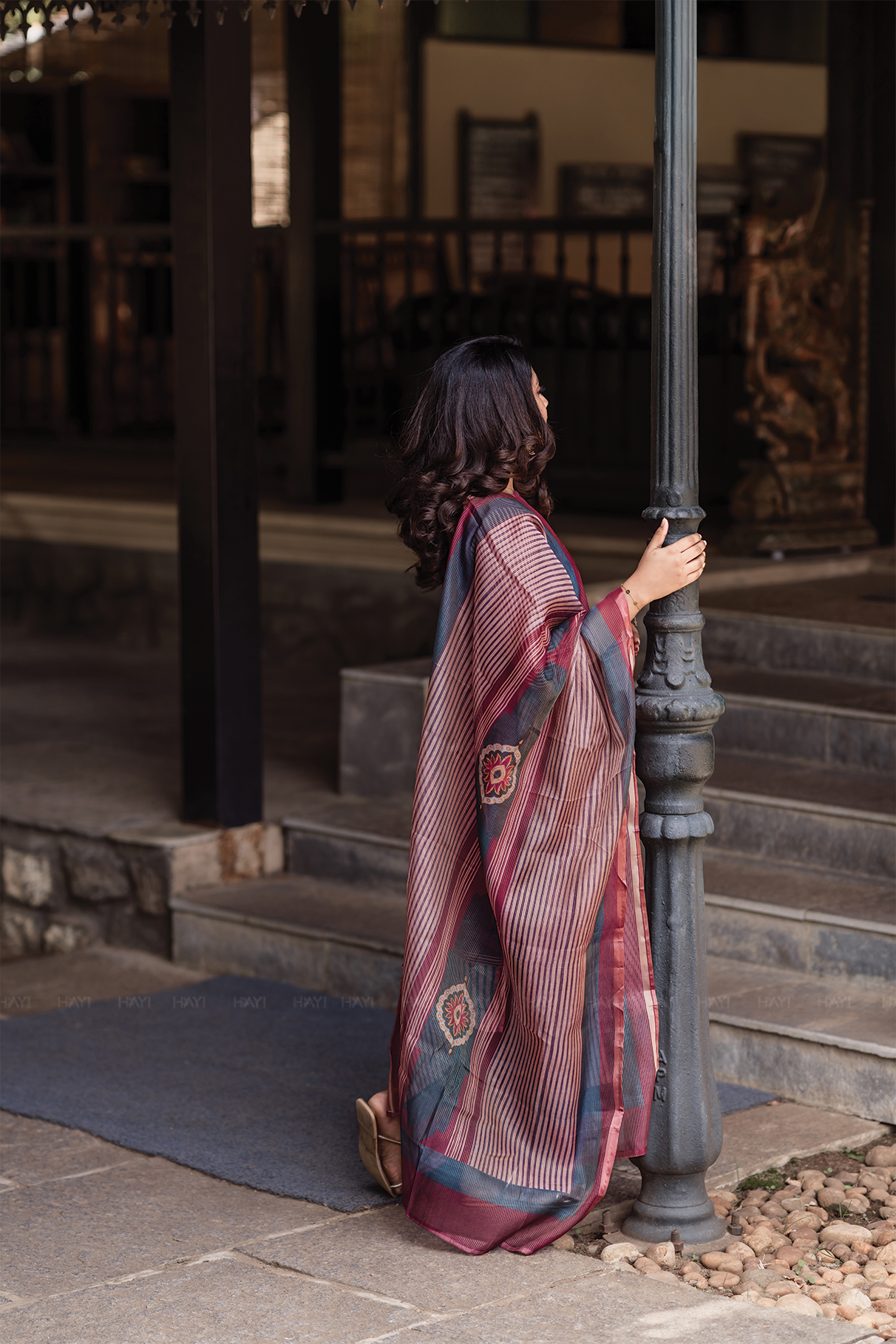 Rustic Grace Red 2 Piece Shimmer Tissue Blend Placement Printed Kurta with Dupatta