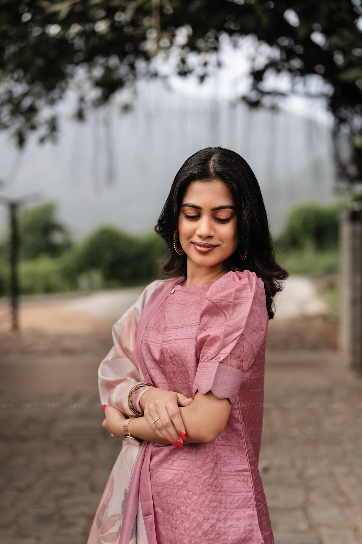 Radiance Mist Pink 3 Piece Tussar Silk Blend Printed Kurta with Pant & Dupatta