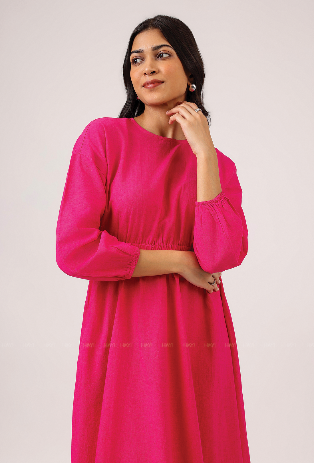 Crowned In Pink Wasit Tie With Back Slit Flared Maxi