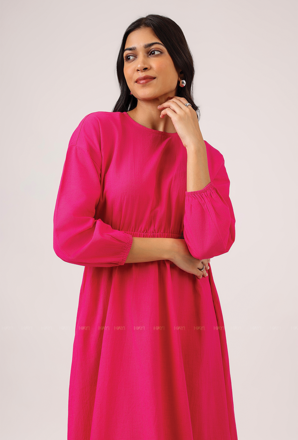 Crowned In Pink Wasit Tie With Back Slit Flared Maxi