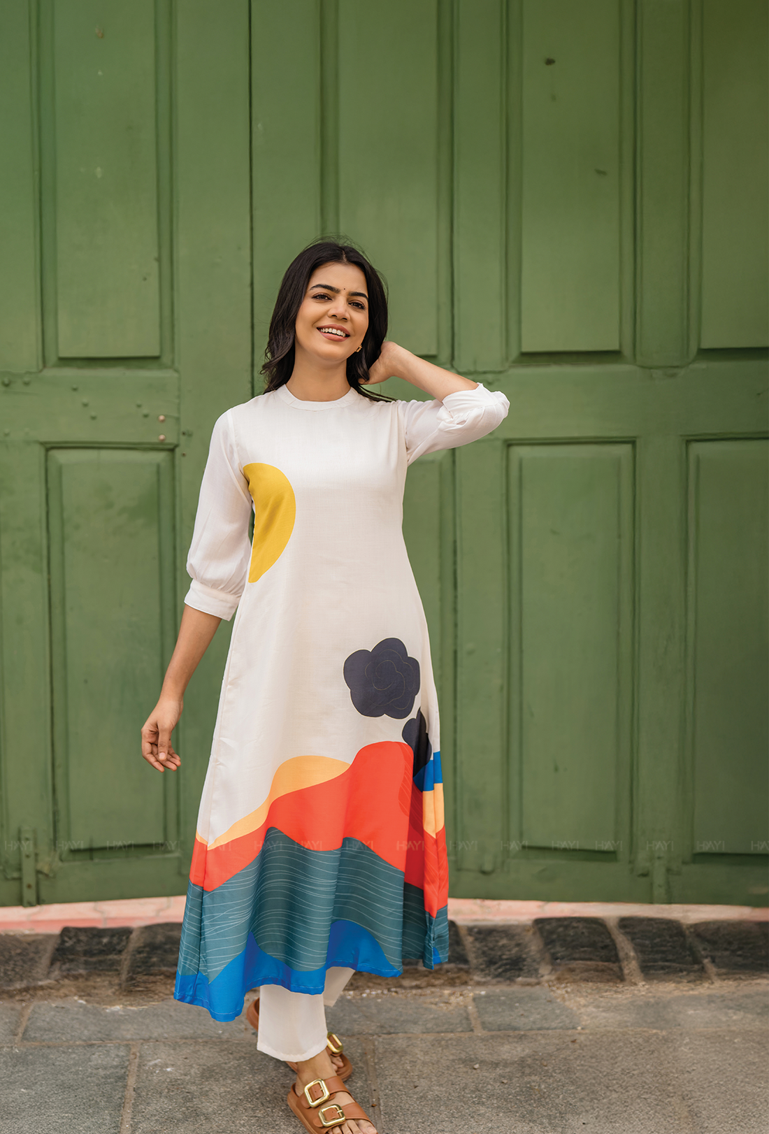 Sway Beige with Cloud Kissed printed Linen Blend Co-ords