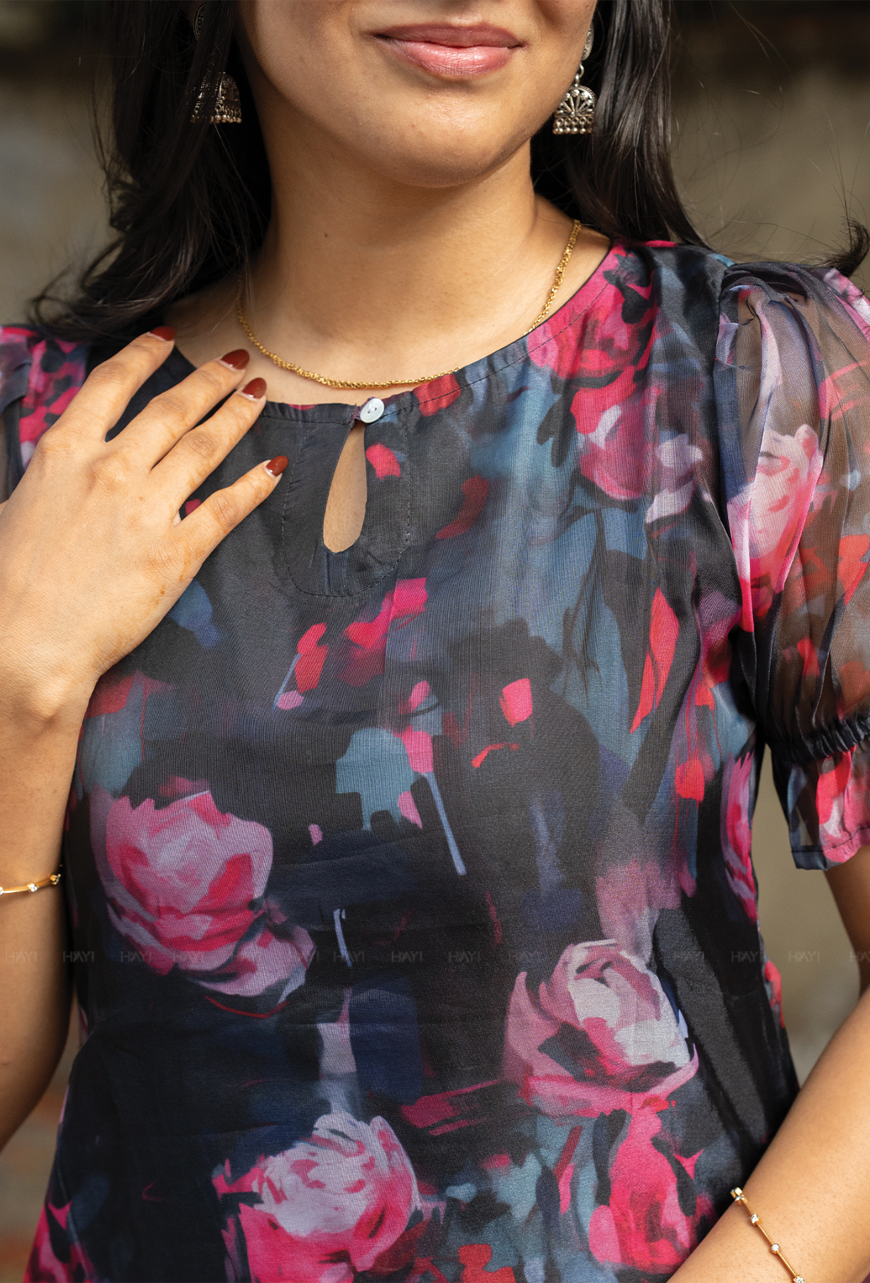 Nova Black with Midnight Eclipse Organza kurta