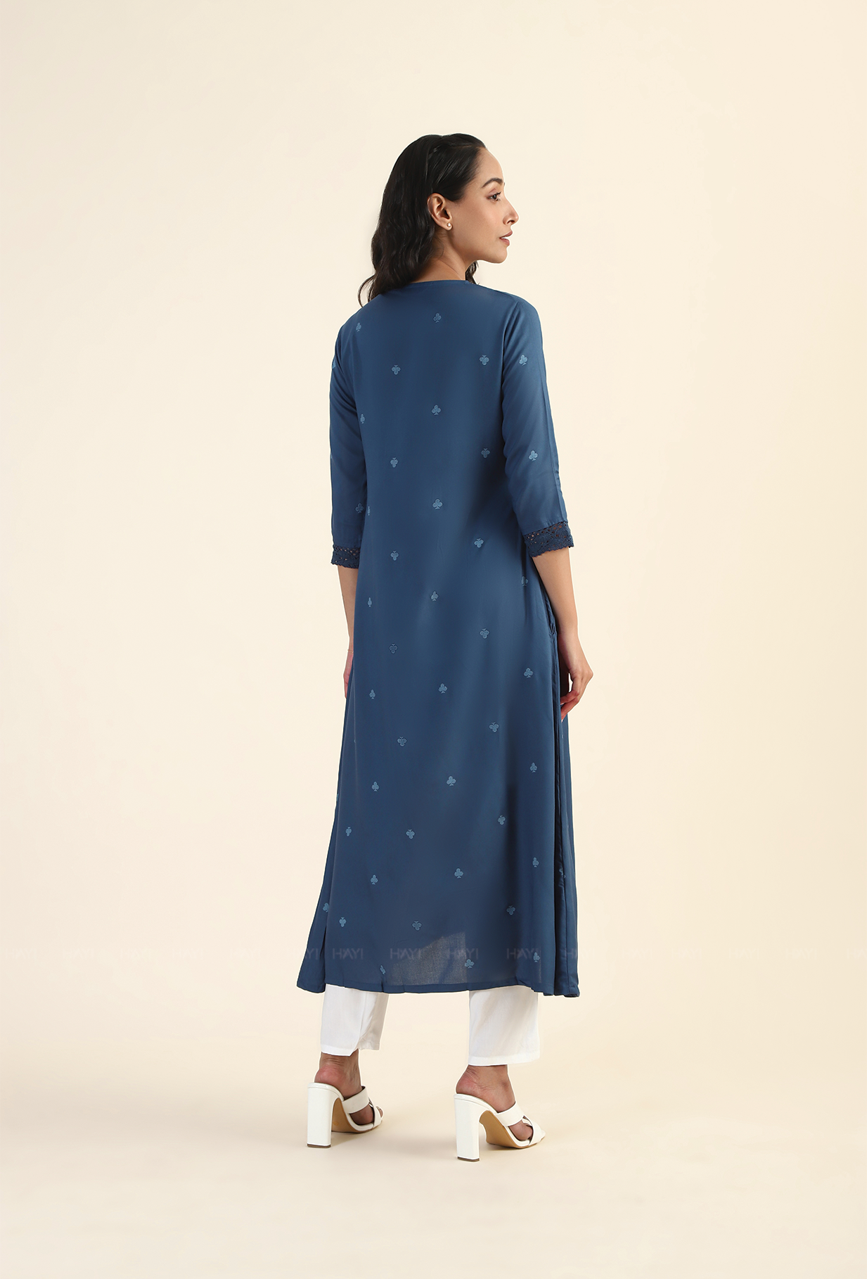 Celestial Blue Twinkle Muse Viscose Printed Dress