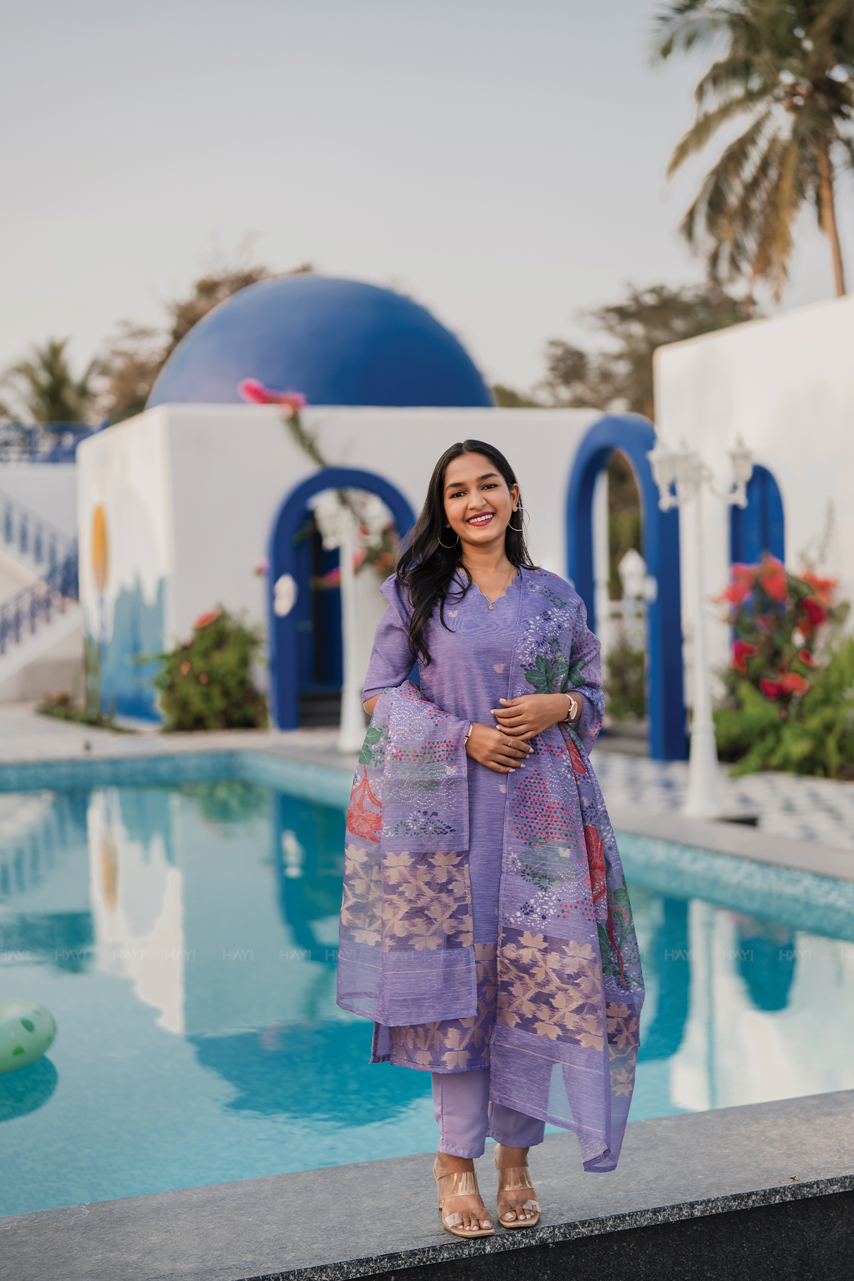 Lira Printed 3 Piece Organza Slub Kurta Set with Dupatta