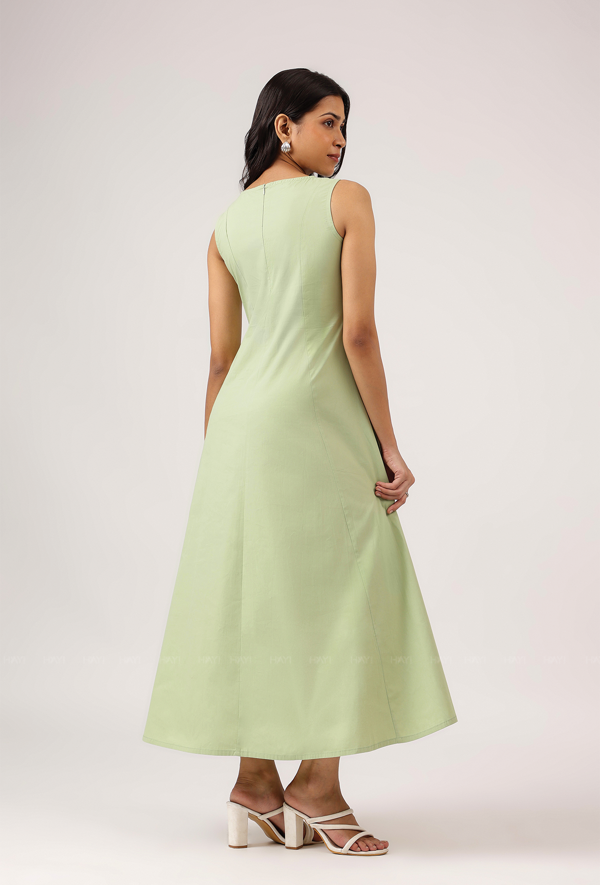 Skyfall Green Sleeveless Panel Dress