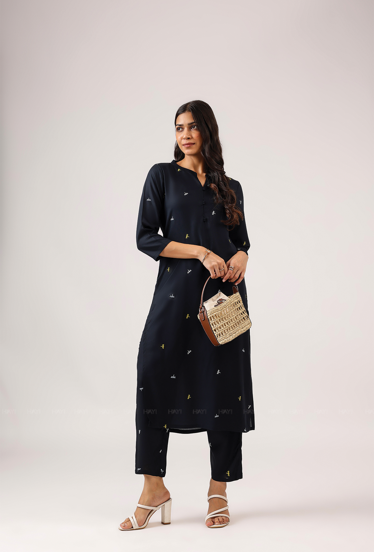 Florette Black with Sky Dancer Viscose Co ord set
