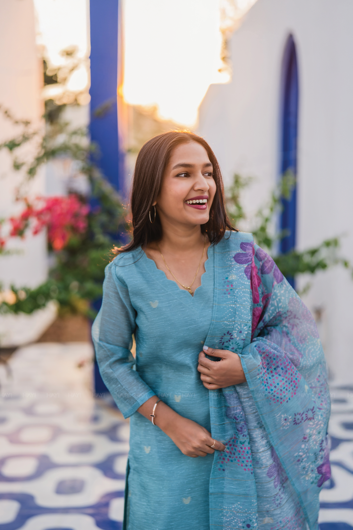 Neerika Printed 3 Piece Organza Slub Kurta Set with Dupatta