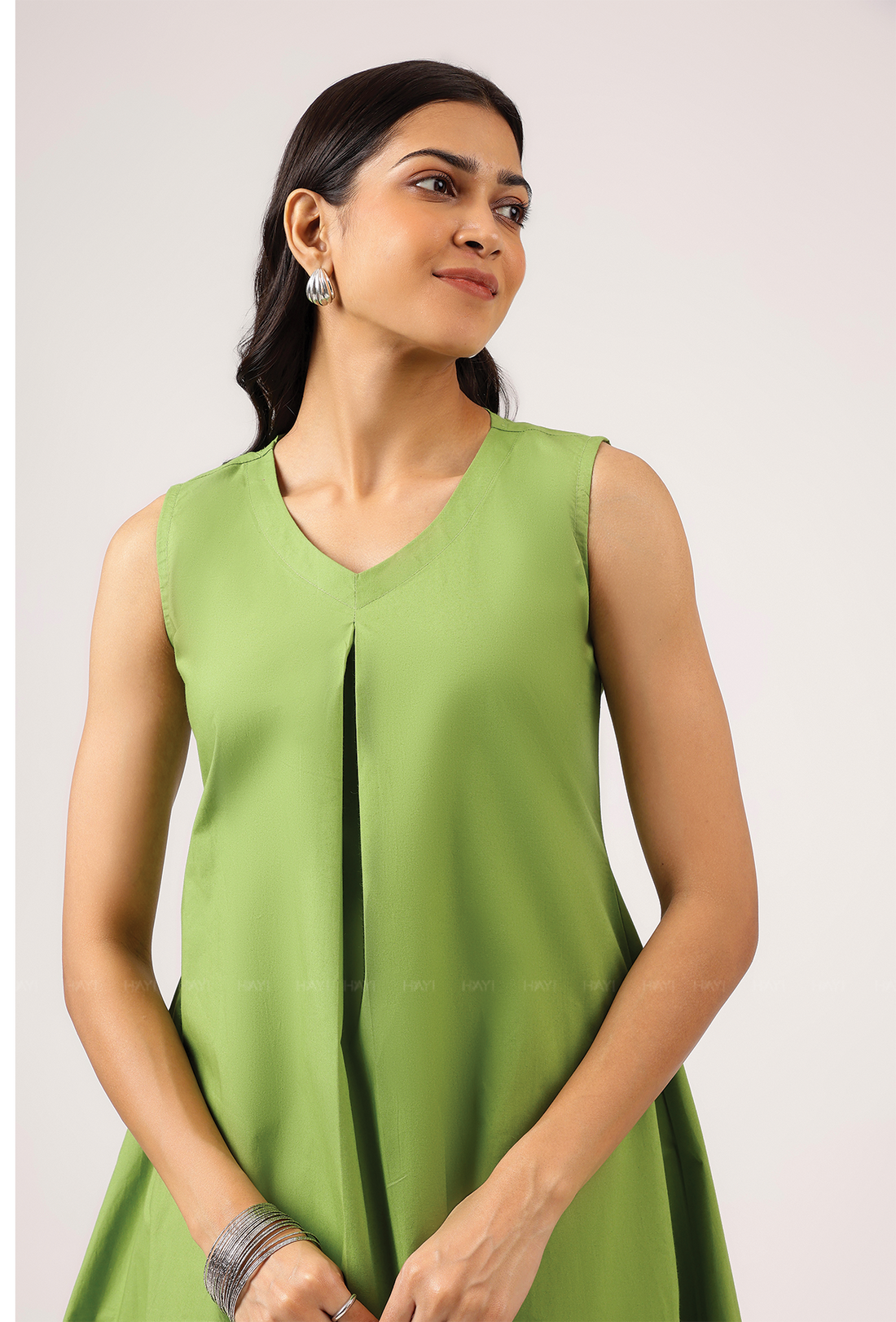 Lime After Lime Rounded Hem Sleeveless With V Neck Co Ords