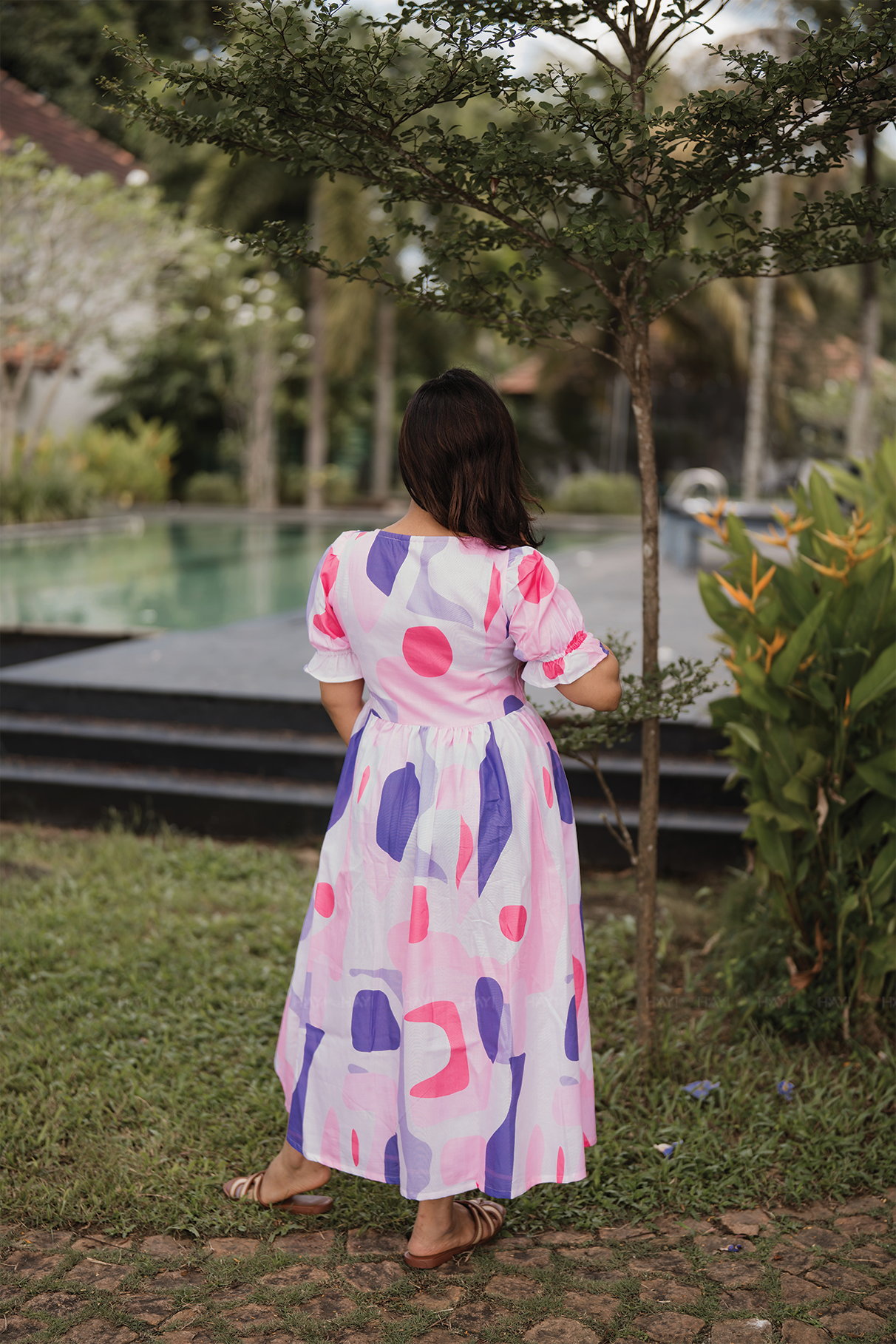 Entwine Pink with Florenza pirnted Maternity and Feeding Viscose Dress