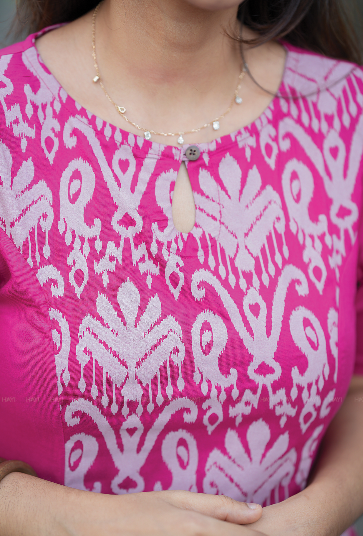 Egret Majenta with Magestic Imprint Viscose Dress