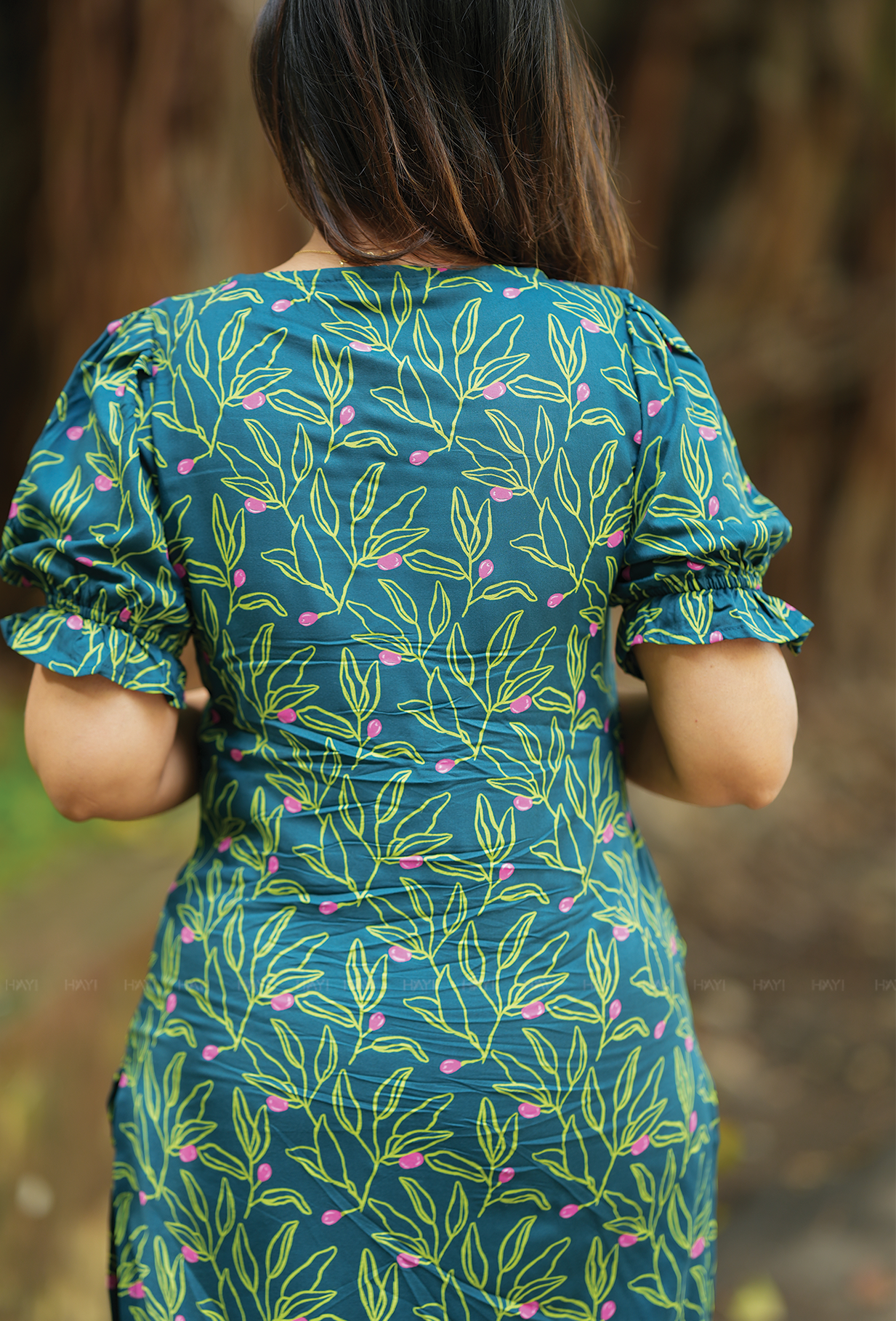 Shroud Green with Spring Veil floral printed Viscose Kurta