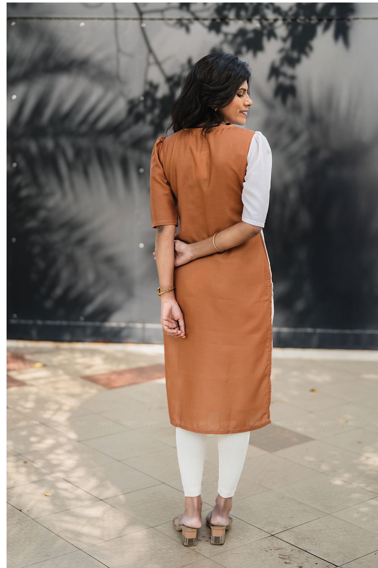 Dusk Beige with Rustleaf Grace floral printed Linen Blend Kurta