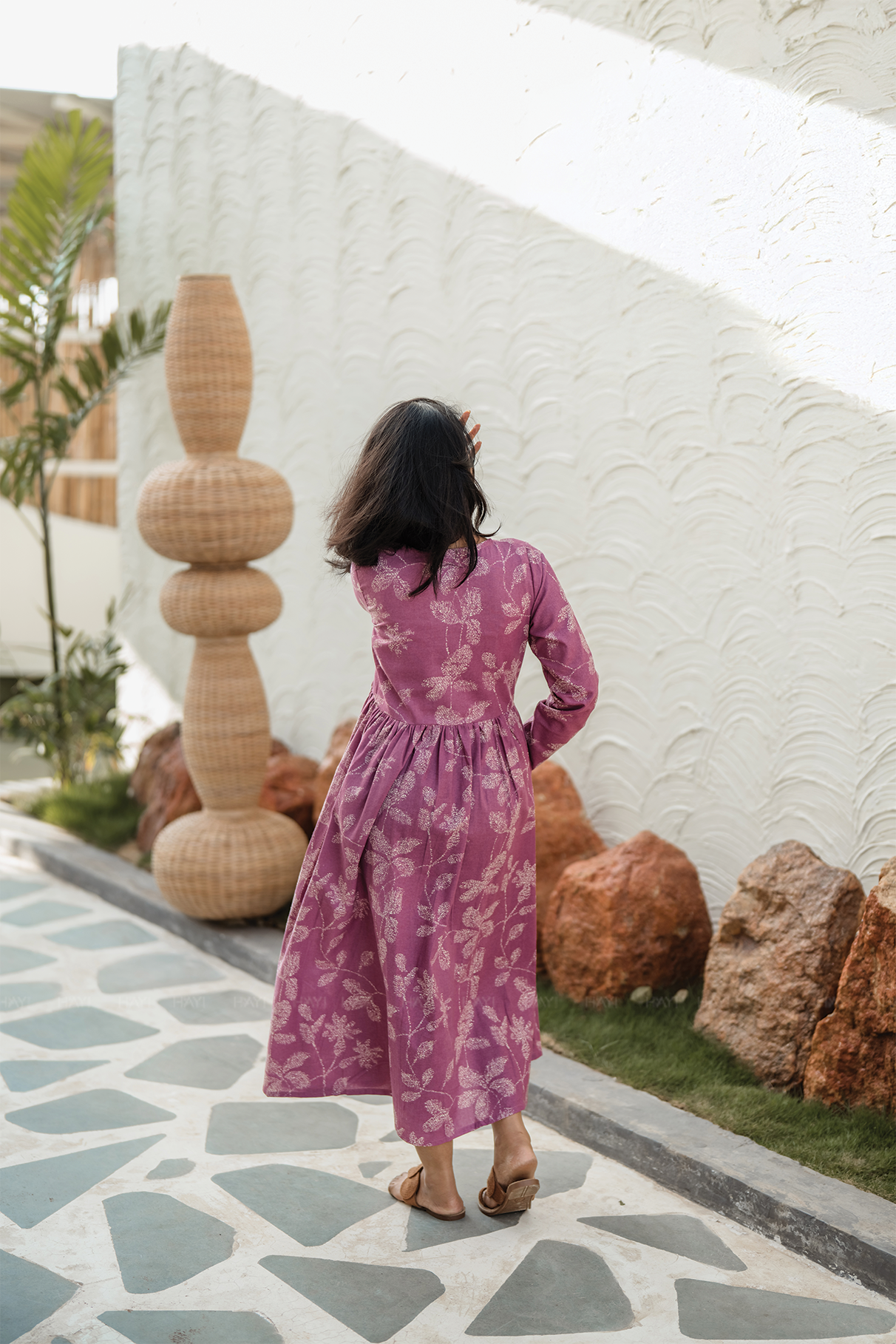 Astral Pink with Aurara Bloom floral printed Cotton Dress