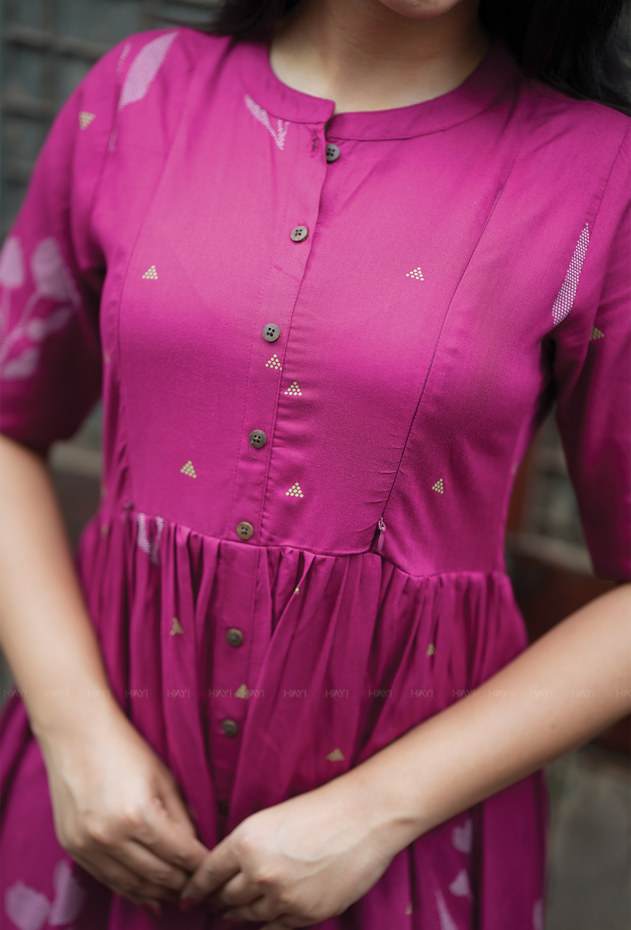 Solstice Maroon with Muted Muse Maternity and Feeding Dress