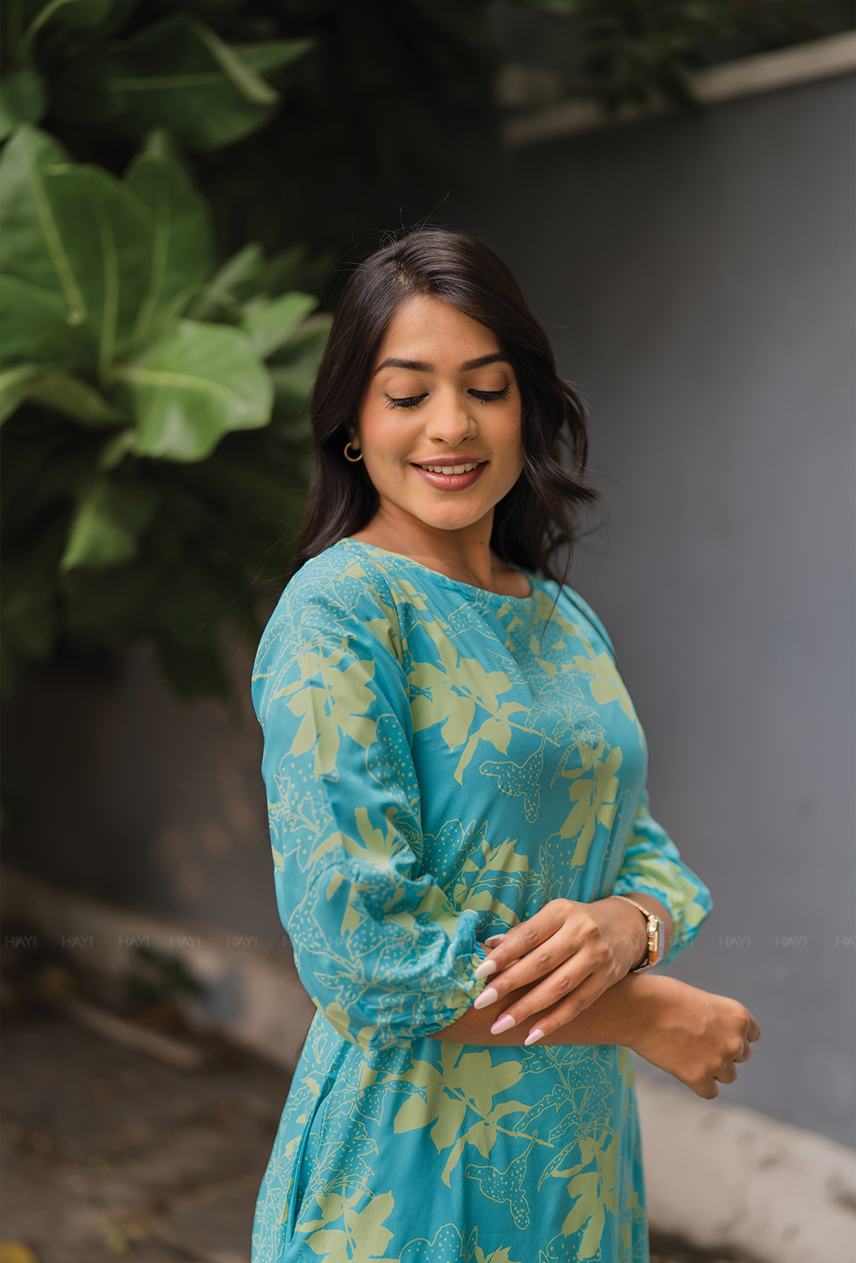 Seraphic Blue with Ethereal Blossom floral printed Viscose Co-ords