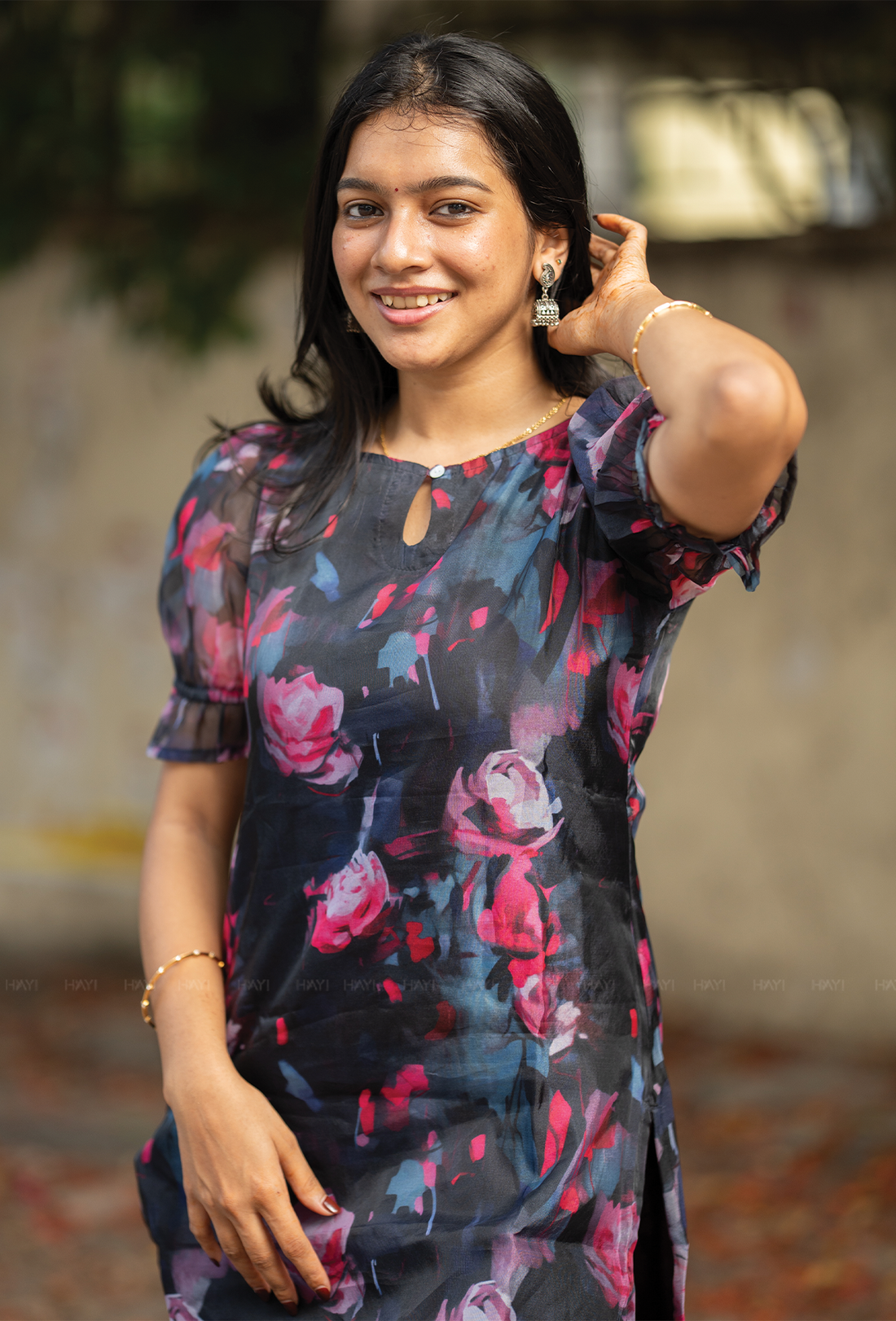 Nova Black with Midnight Eclipse Organza kurta