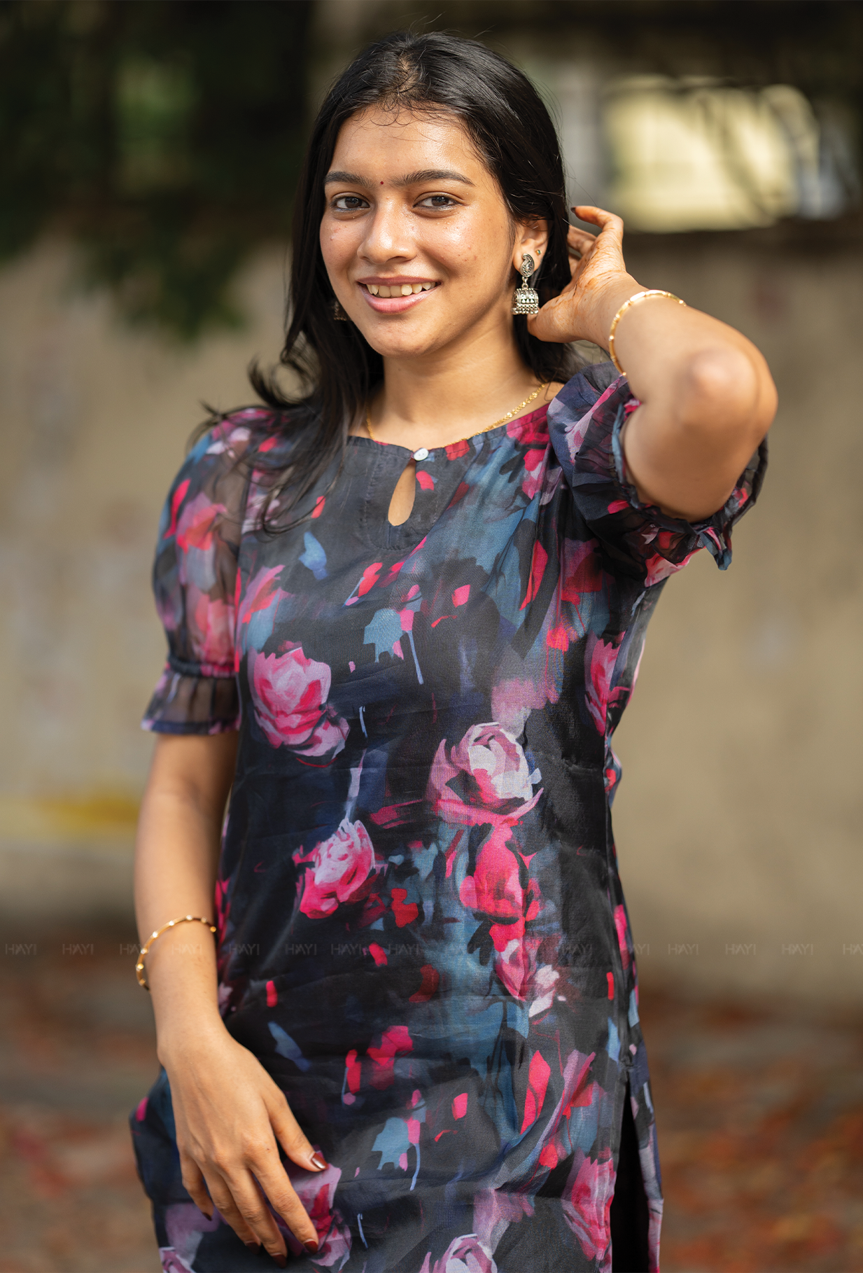 Nova Black with Midnight Eclipse Organza kurta
