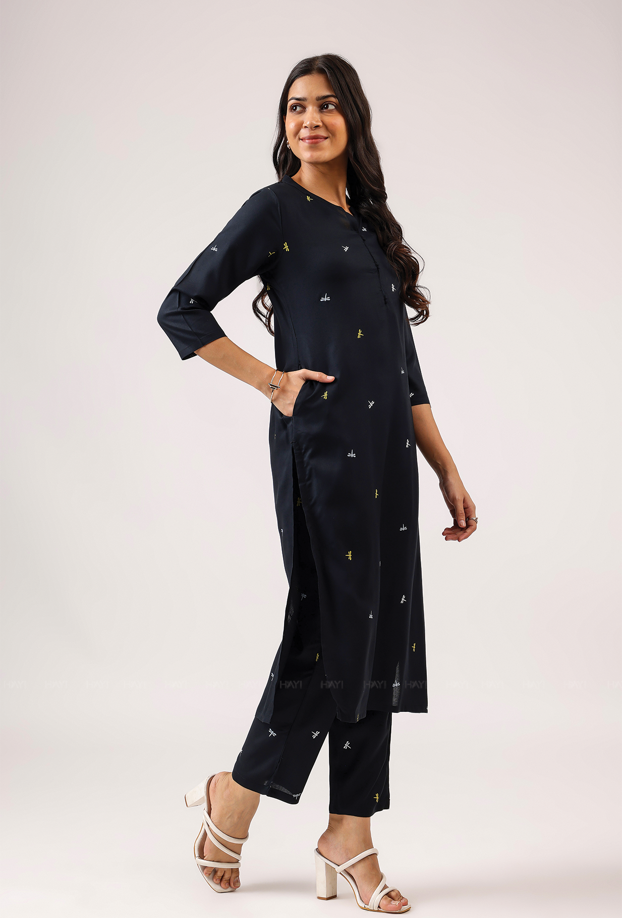 Florette Black with Sky Dancer Viscose Co ord set