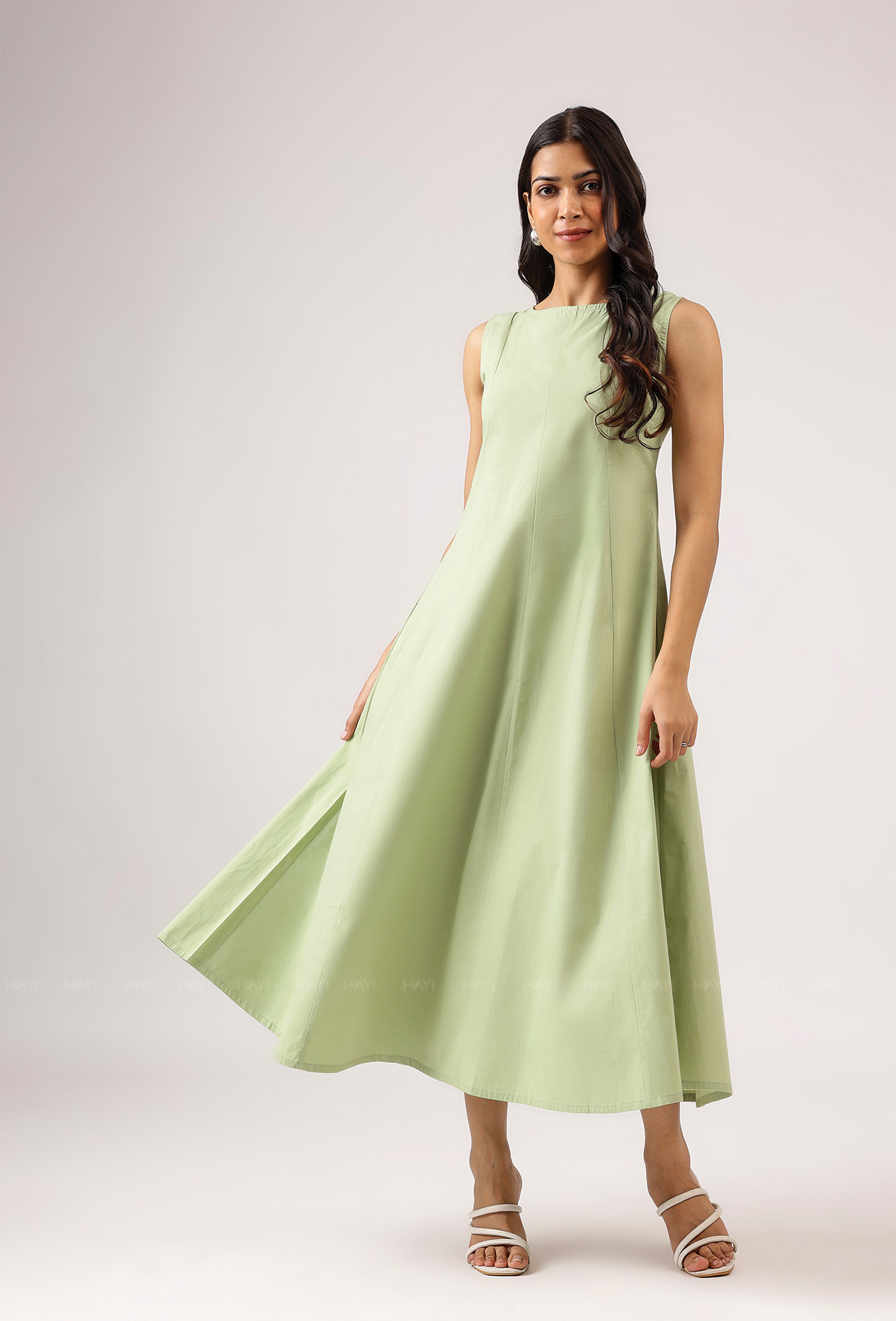Skyfall Green Sleeveless Panel Dress