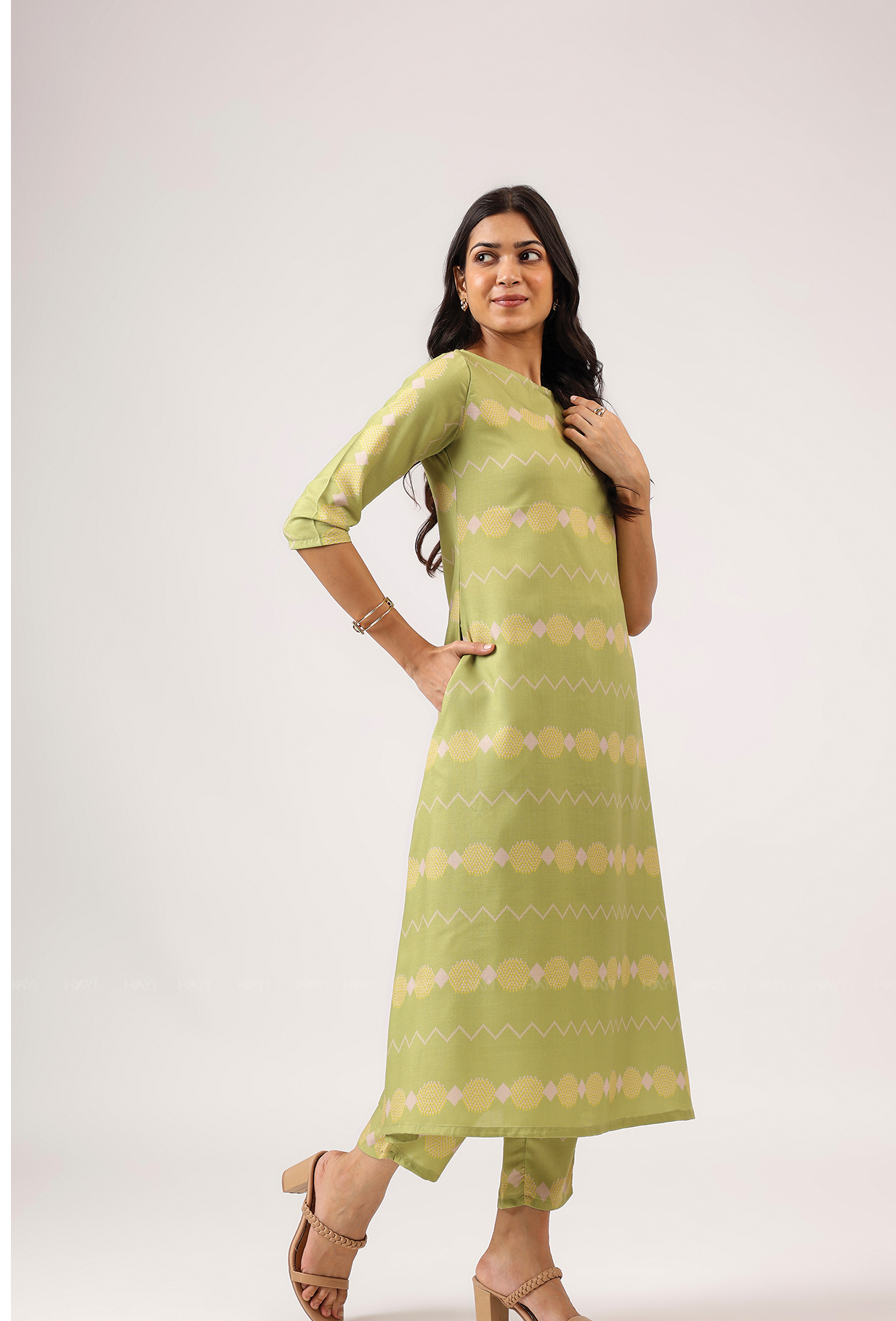 Fairy Green with Blush Drift Linen Blend Co ord set