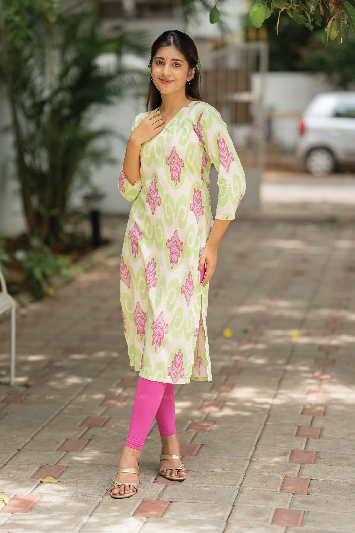 Soft Ikat Mist Beige Viscose Printed Kurta