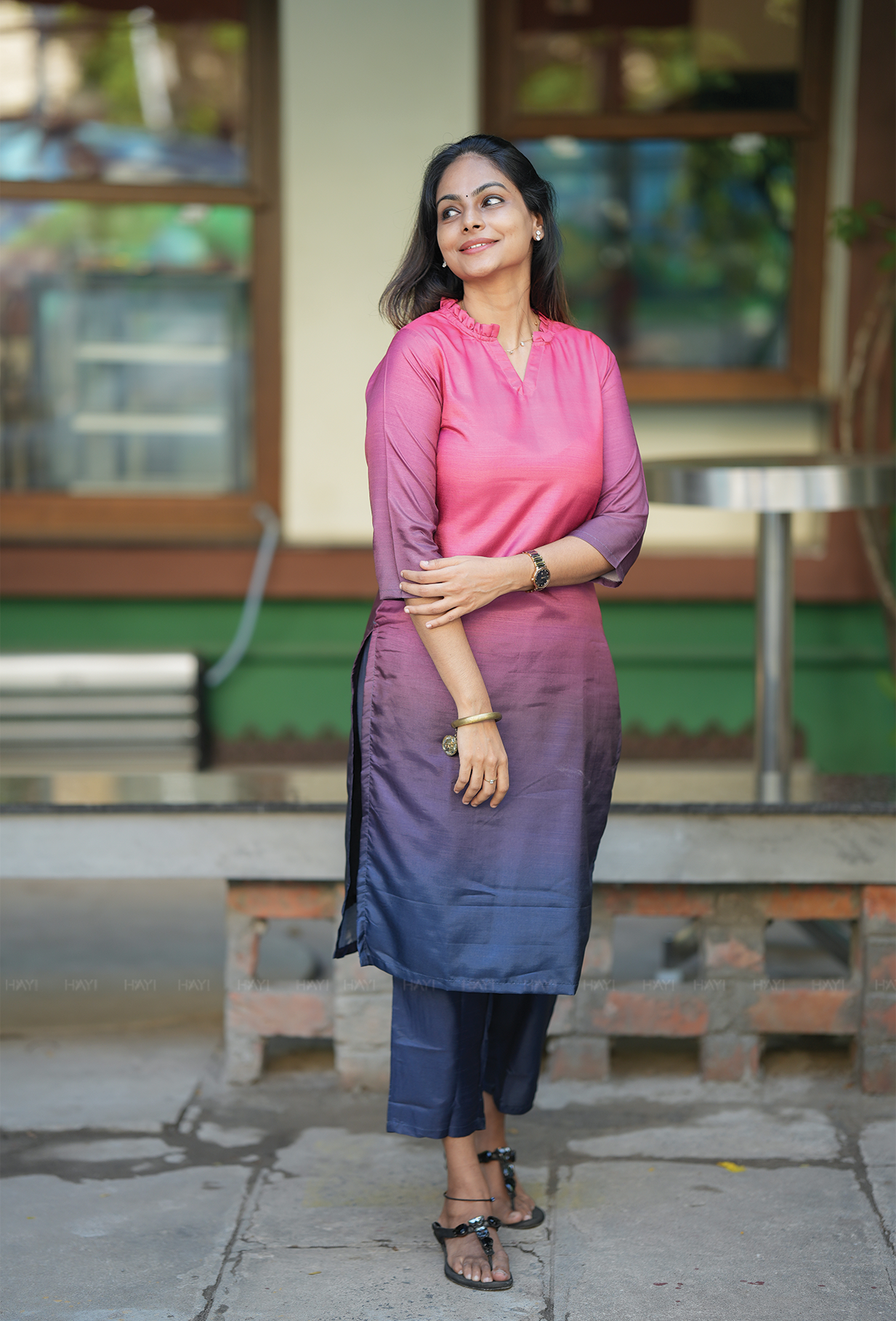 Tinted Red with Ombre Breeze Silk Blend Co-ords