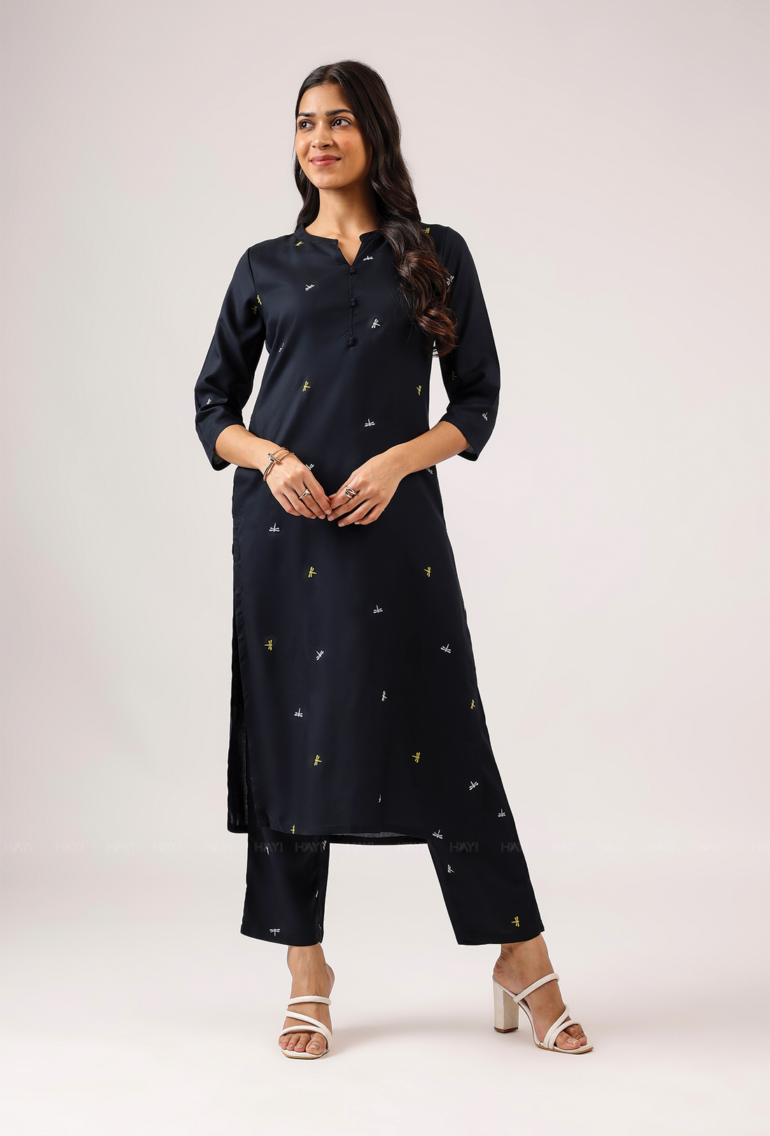 Florette Black with Sky Dancer Viscose Co ord set