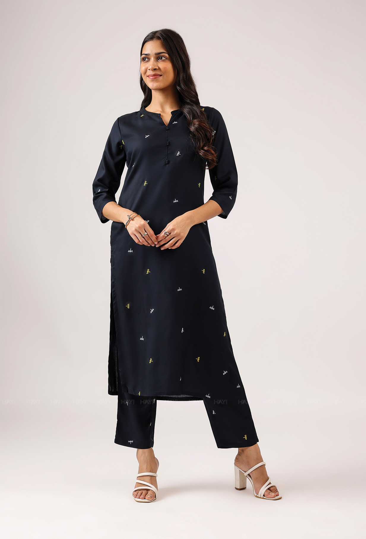 Florette Black with Sky Dancer Viscose Co ord set