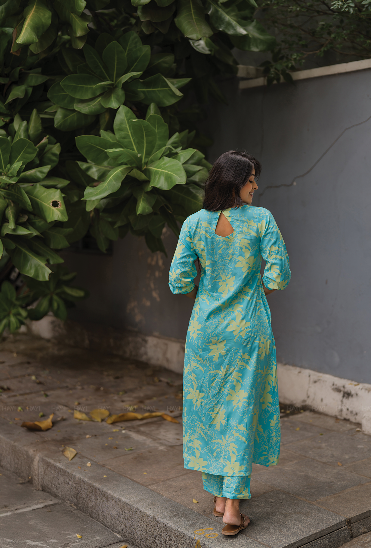 Seraphic Blue with Ethereal Blossom floral printed Viscose Co-ords