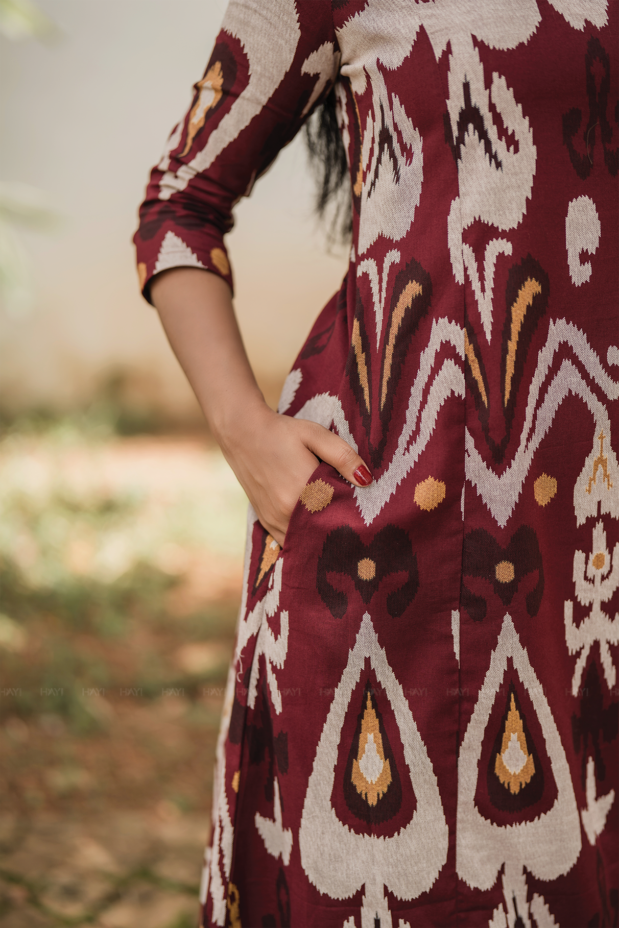 Threadbeat Peach Cotton Blend Co-ord with Boat Neck & Keyhole