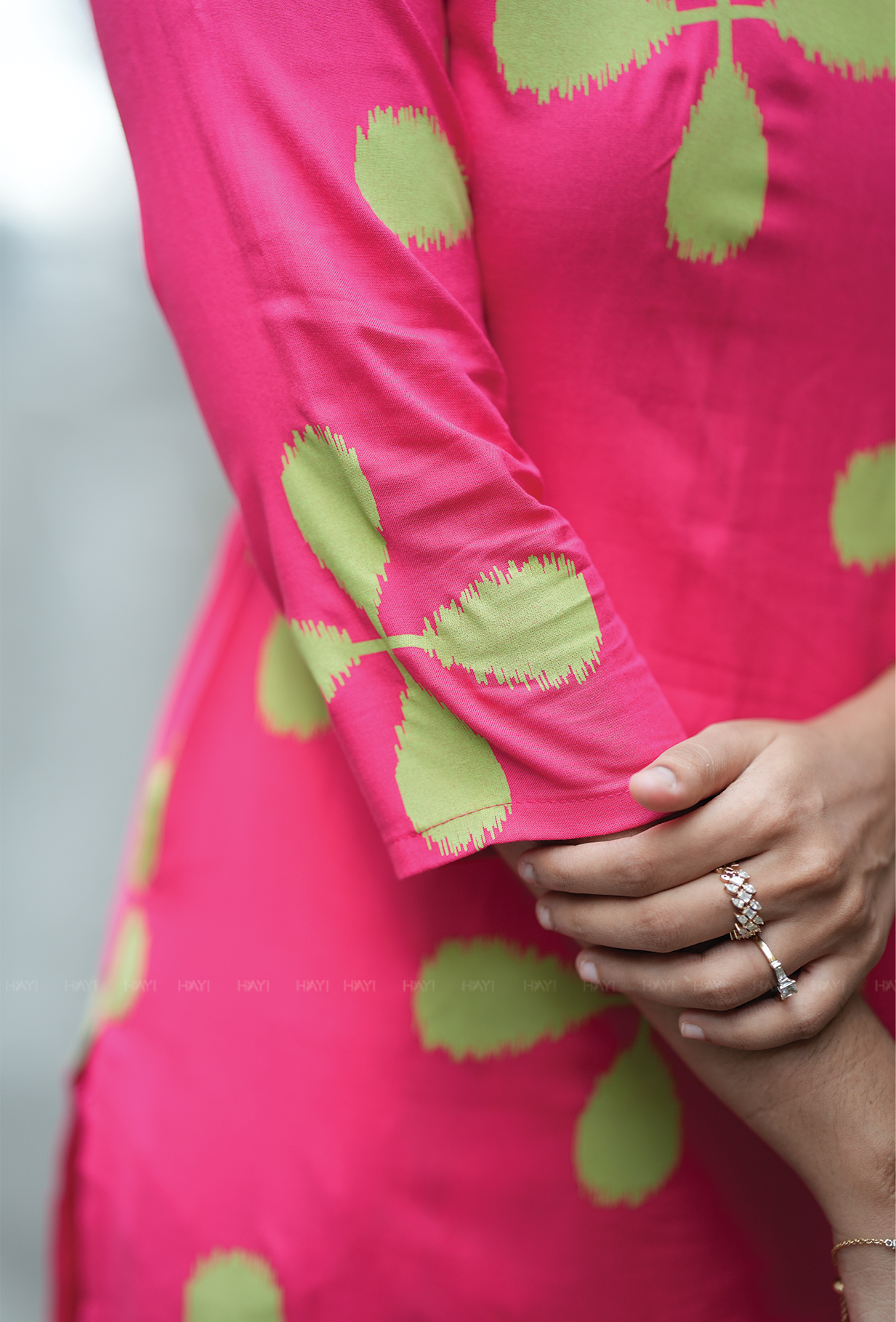 Pestry Pink with Ikat Blooms floral printed Viscose Co Ords