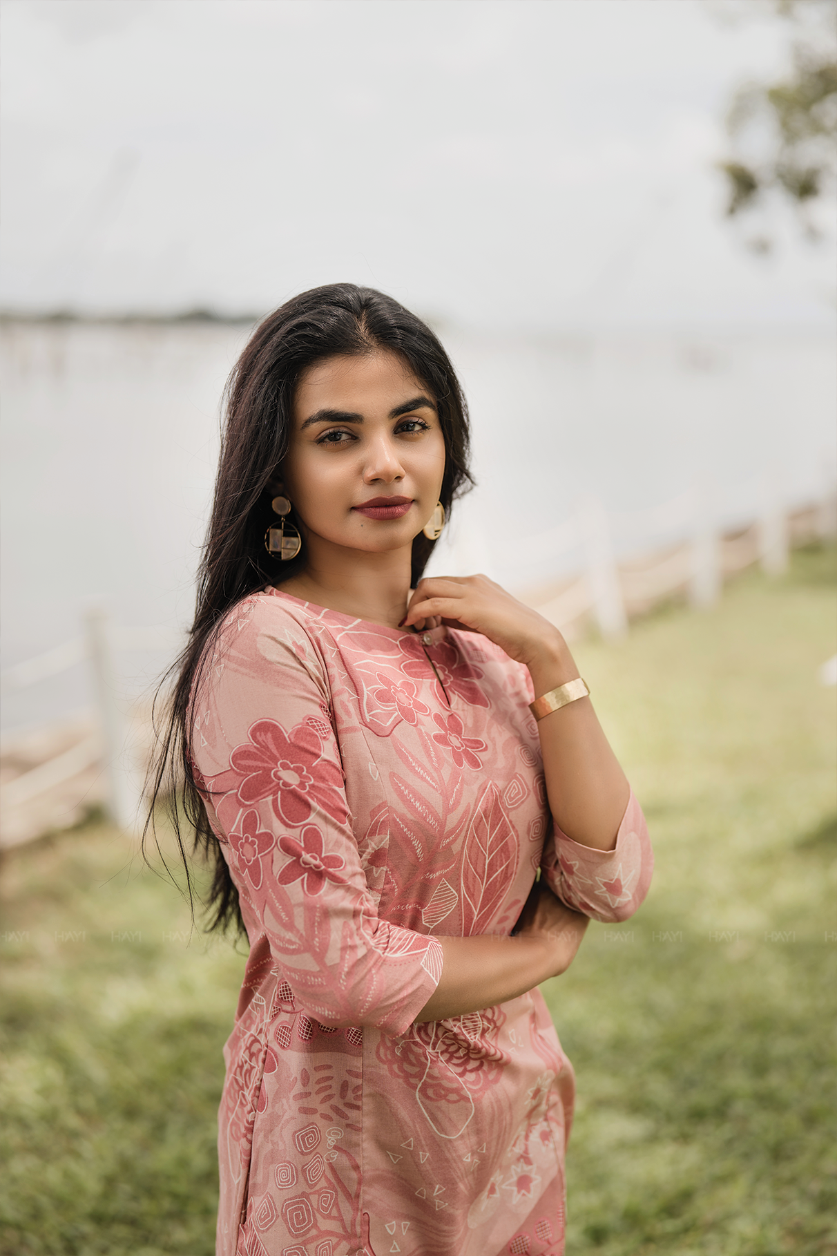 Dusty Bloom Peach Cotton Blend Co-ord with Boat Neck Keyhole