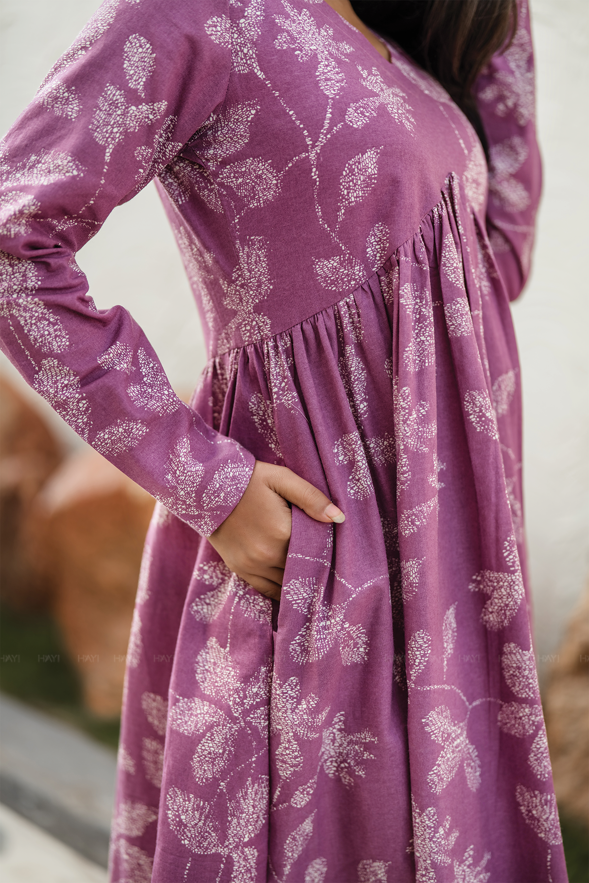 Astral Pink with Aurara Bloom floral printed Cotton Dress