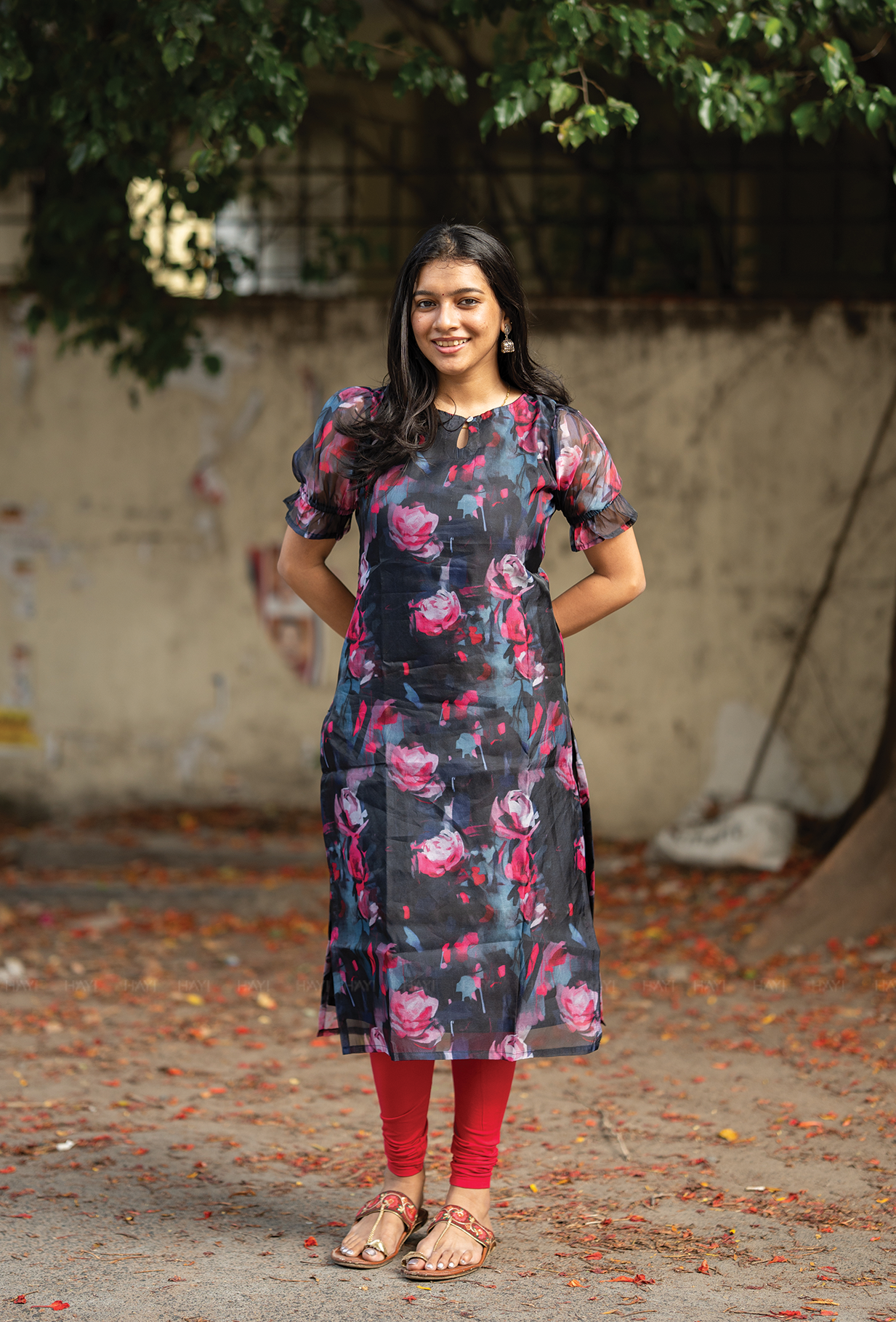 Nova Black with Midnight Eclipse Organza kurta