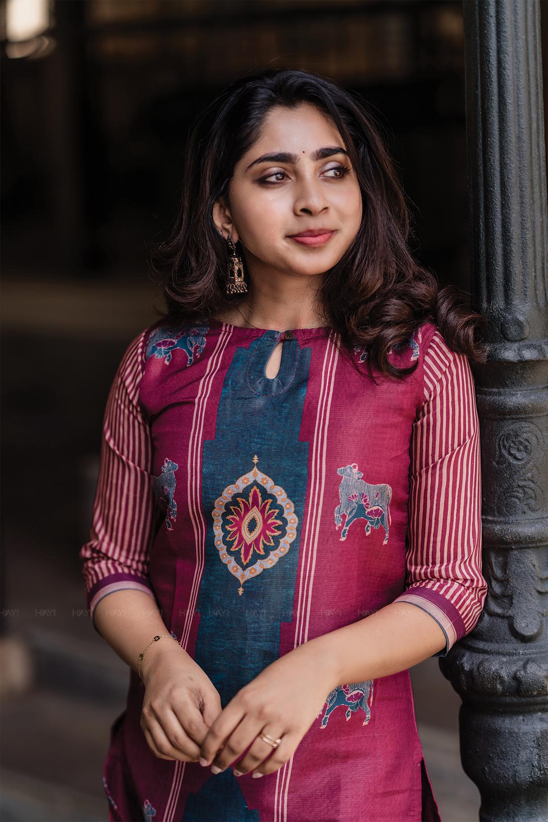 Rustic Grace Red 3 Piece Shimmer Tissue Blend Placement Printed Kurta with Pant & Dupatta