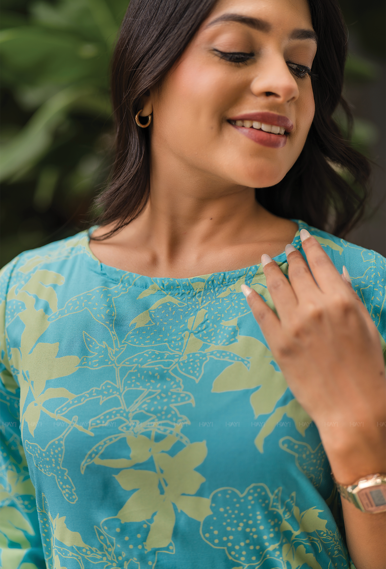 Seraphic Blue with Ethereal Blossom floral printed Viscose Co-ords