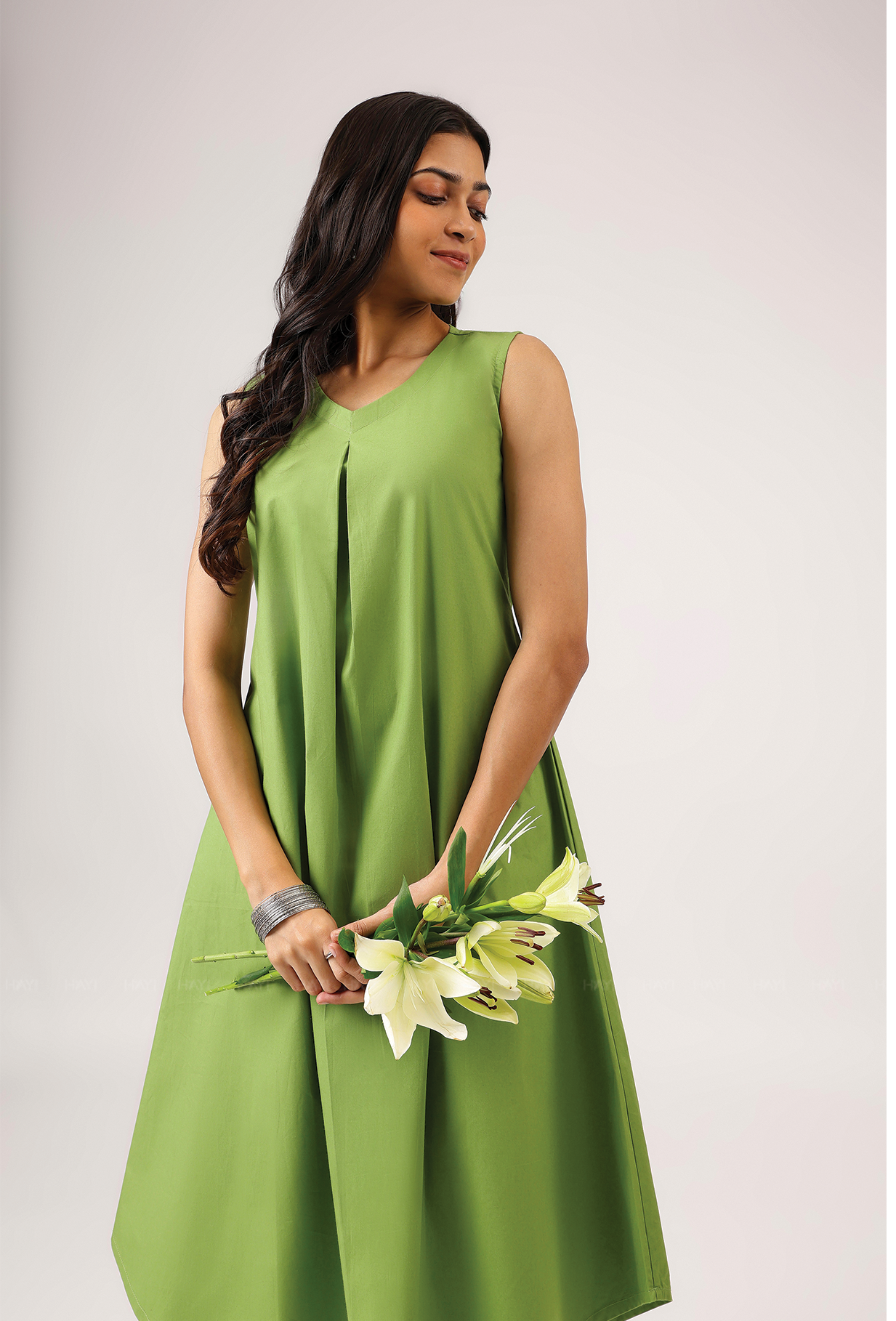 Lime After Lime Rounded Hem Sleeveless With V Neck Co Ords