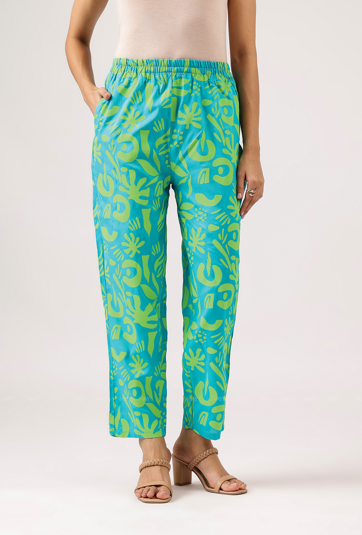 Hazy Blue with Abstract Grove Viscose printed Co ord set