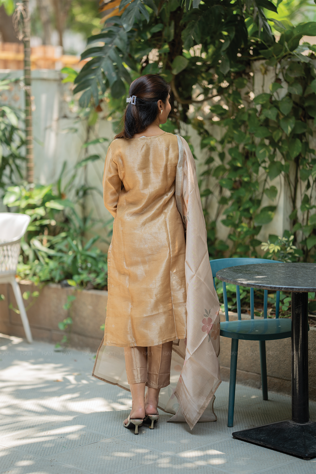 Rustic Yellow Organza Silk Kurta Set With Dupatta