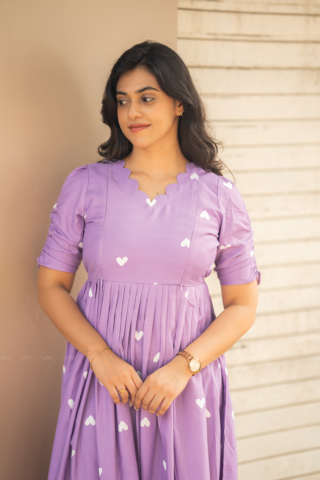 Lilac Aurelle Lavender Printed Maternity and Feeding Outfit